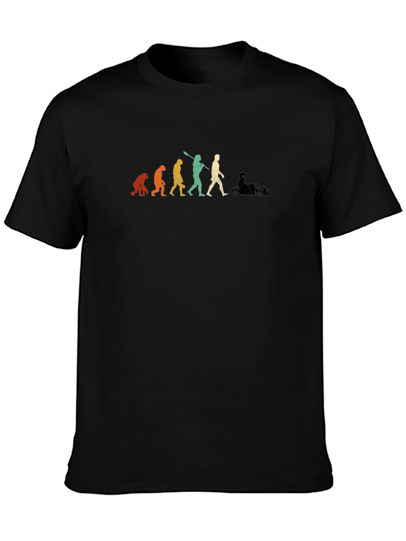 Evolution of Man Go Kart T-Shirt - Black