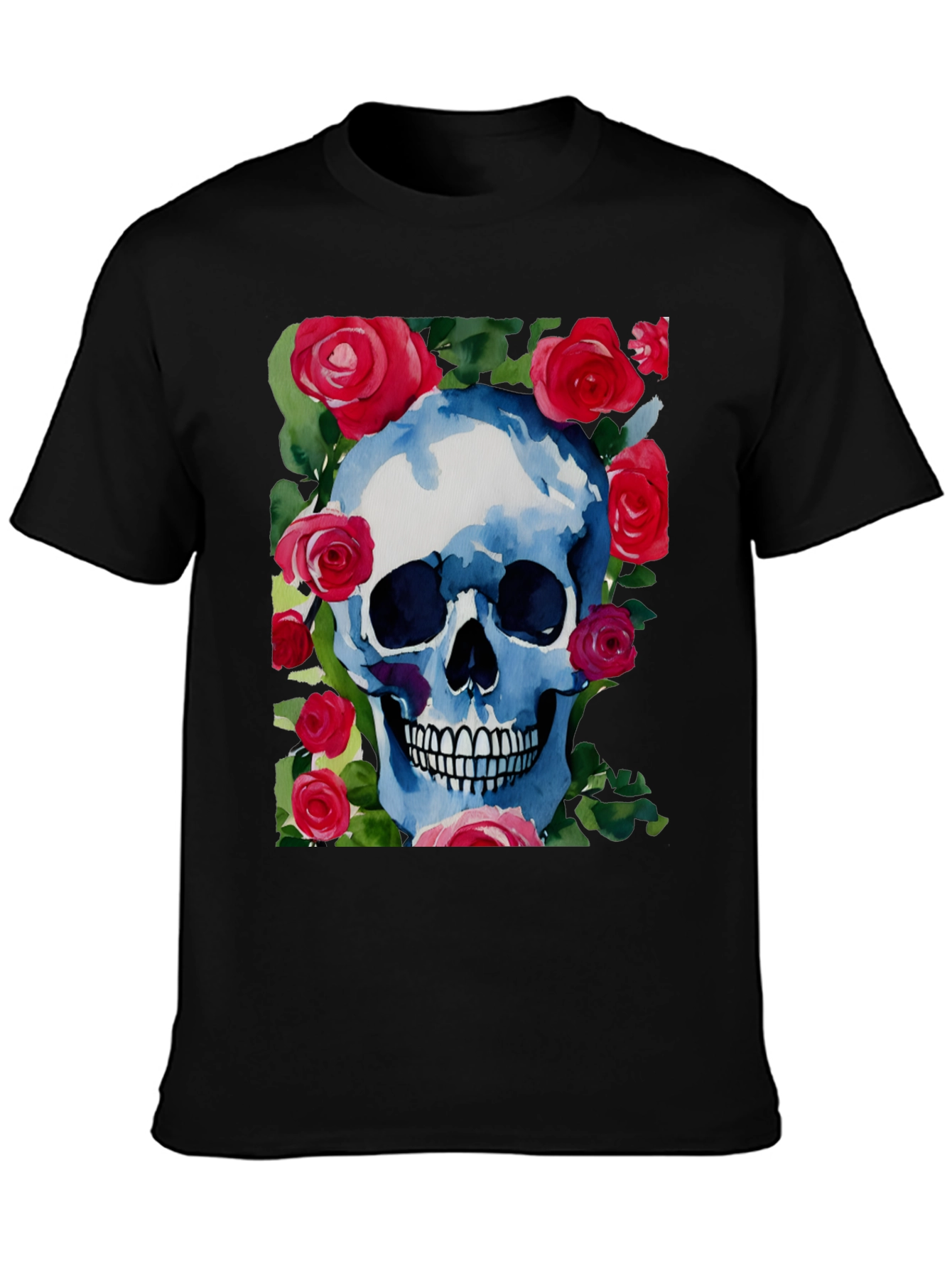 Skull & Roses Graphic Tee - Unique Design