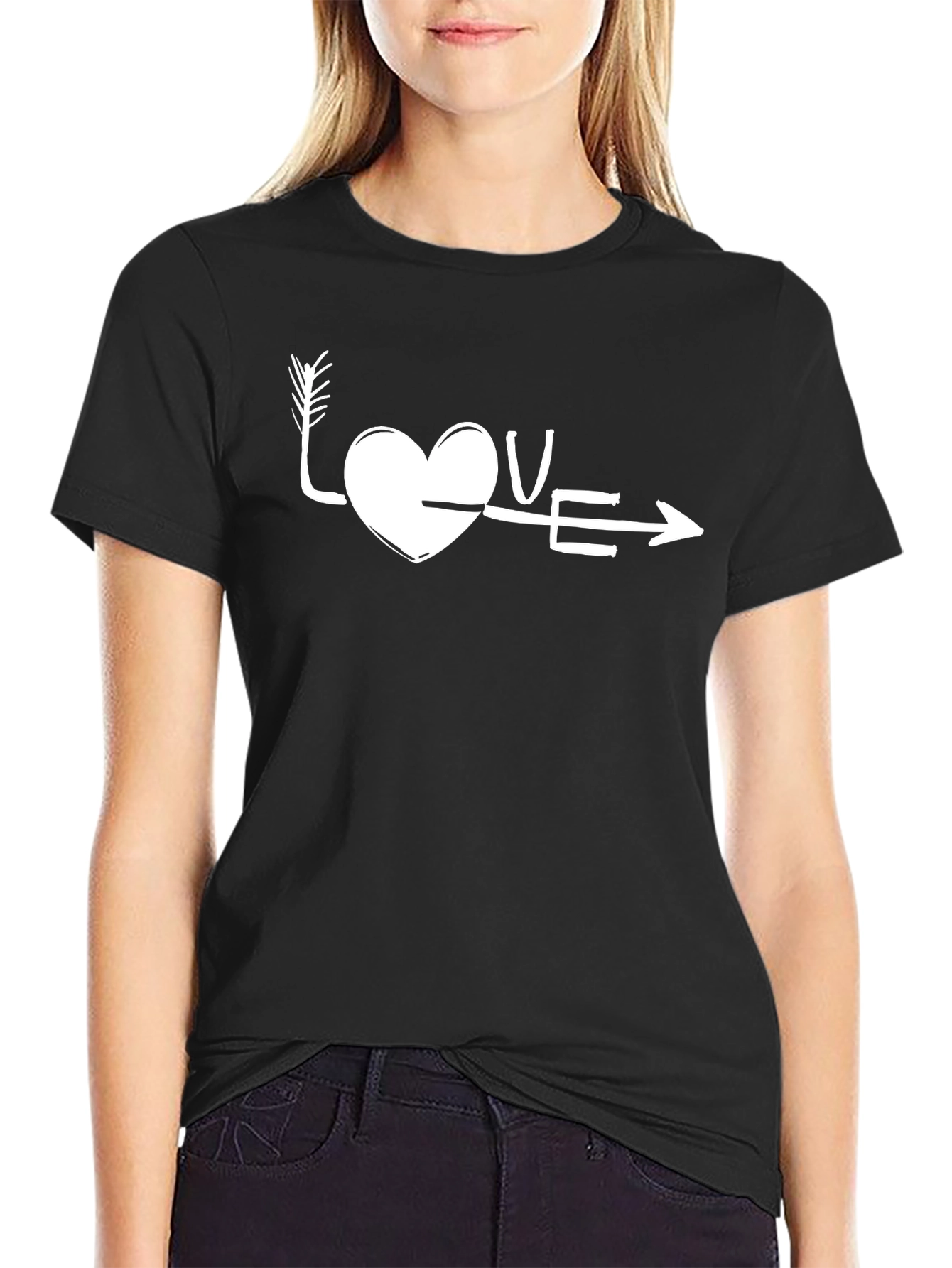 Love Arrow Graphic Tee - Black