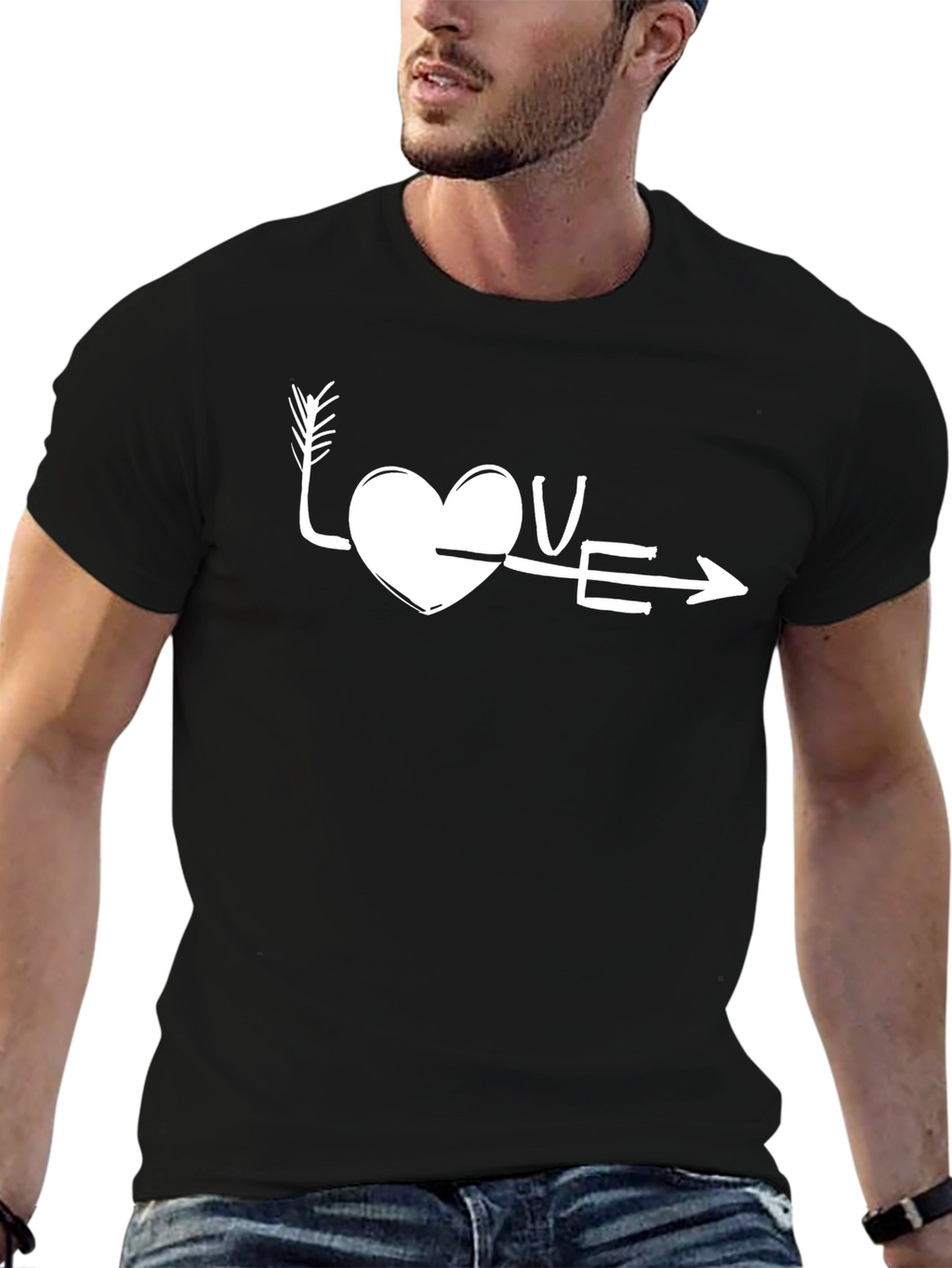 Love Arrow Graphic Tee - Black