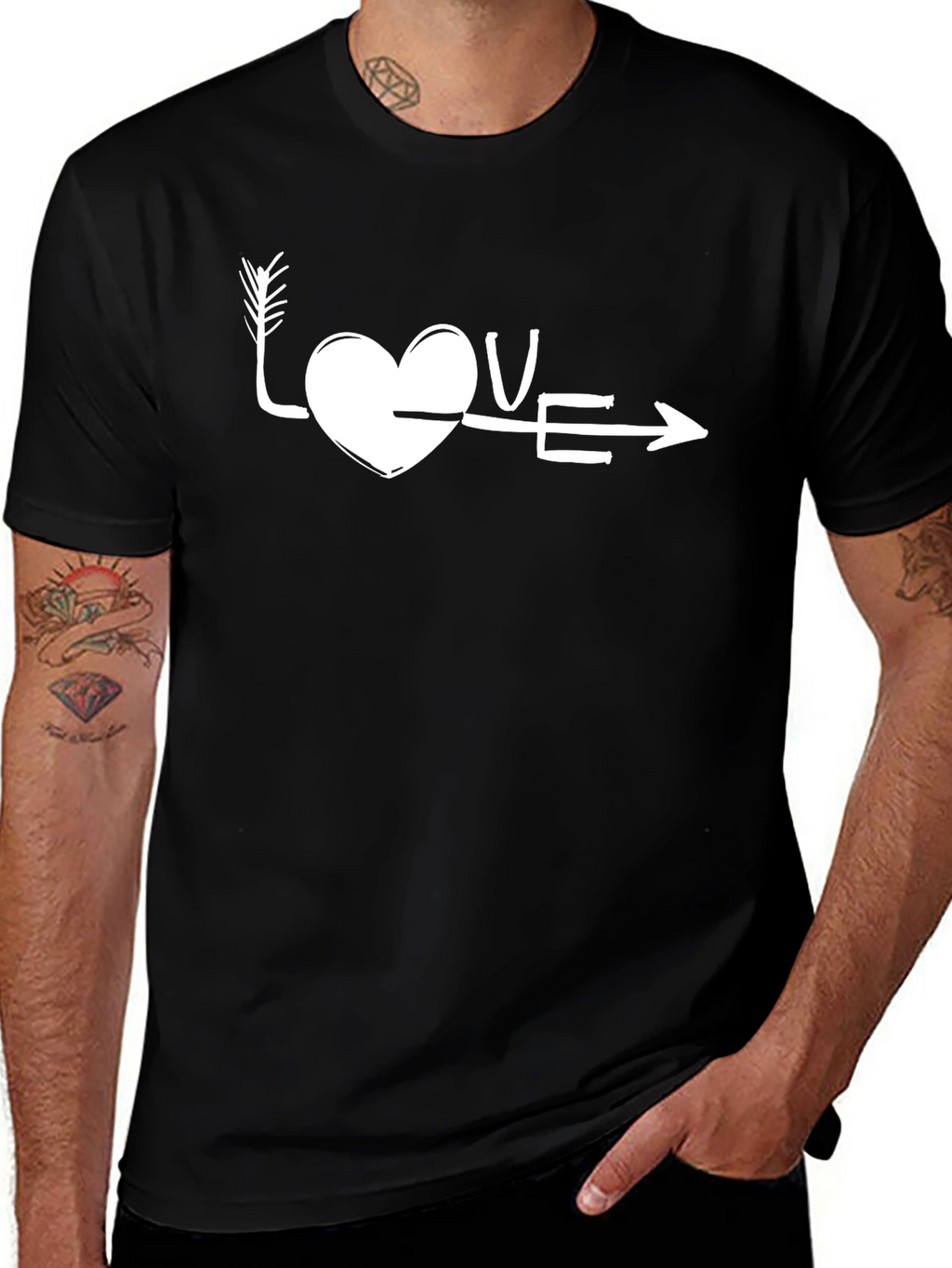 Love Arrow Graphic Tee - Black