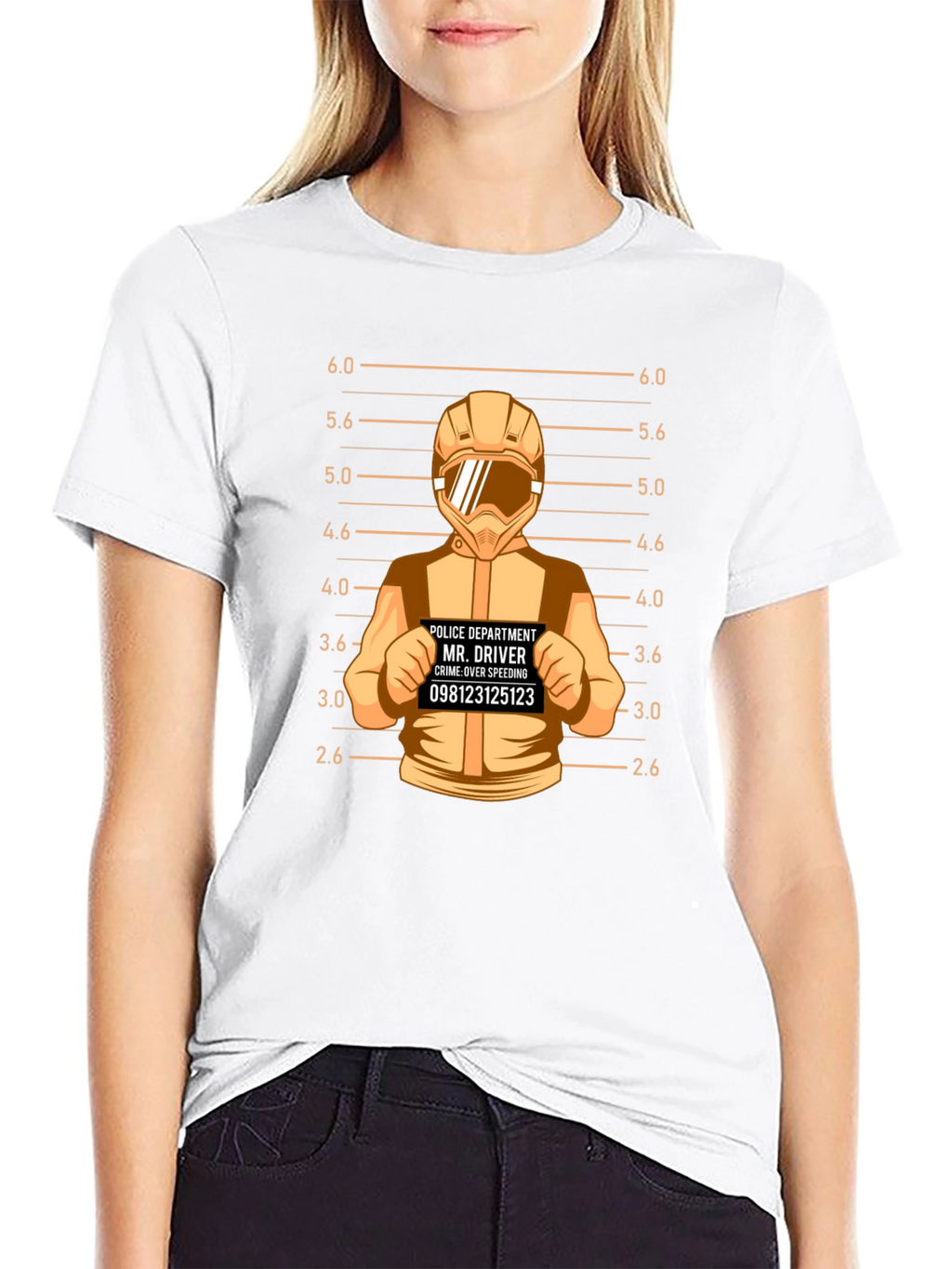 Driver Mugshot Graphic Tee - Speeding Crime Humor