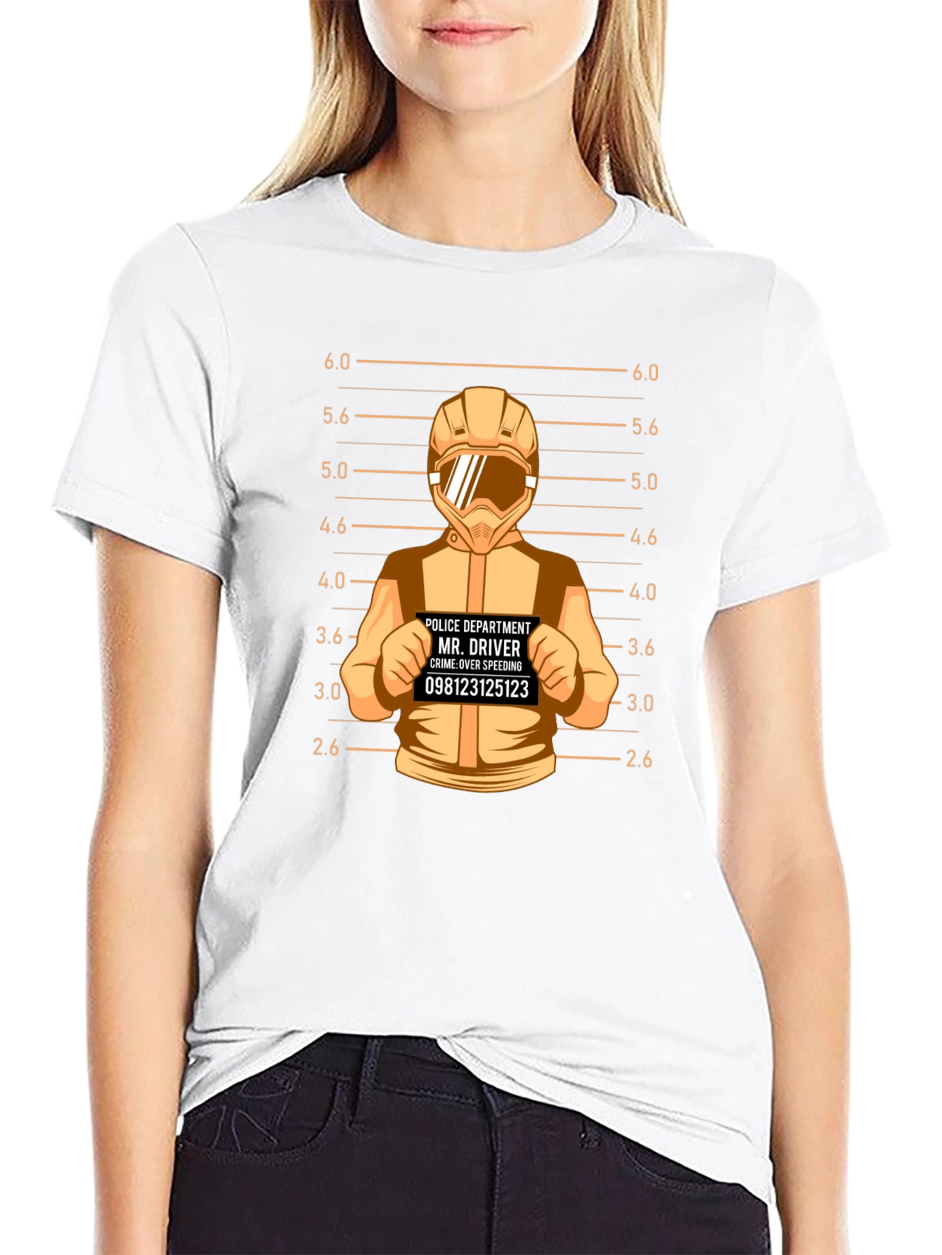 Driver Mugshot Graphic Tee - Speeding Crime Humor
