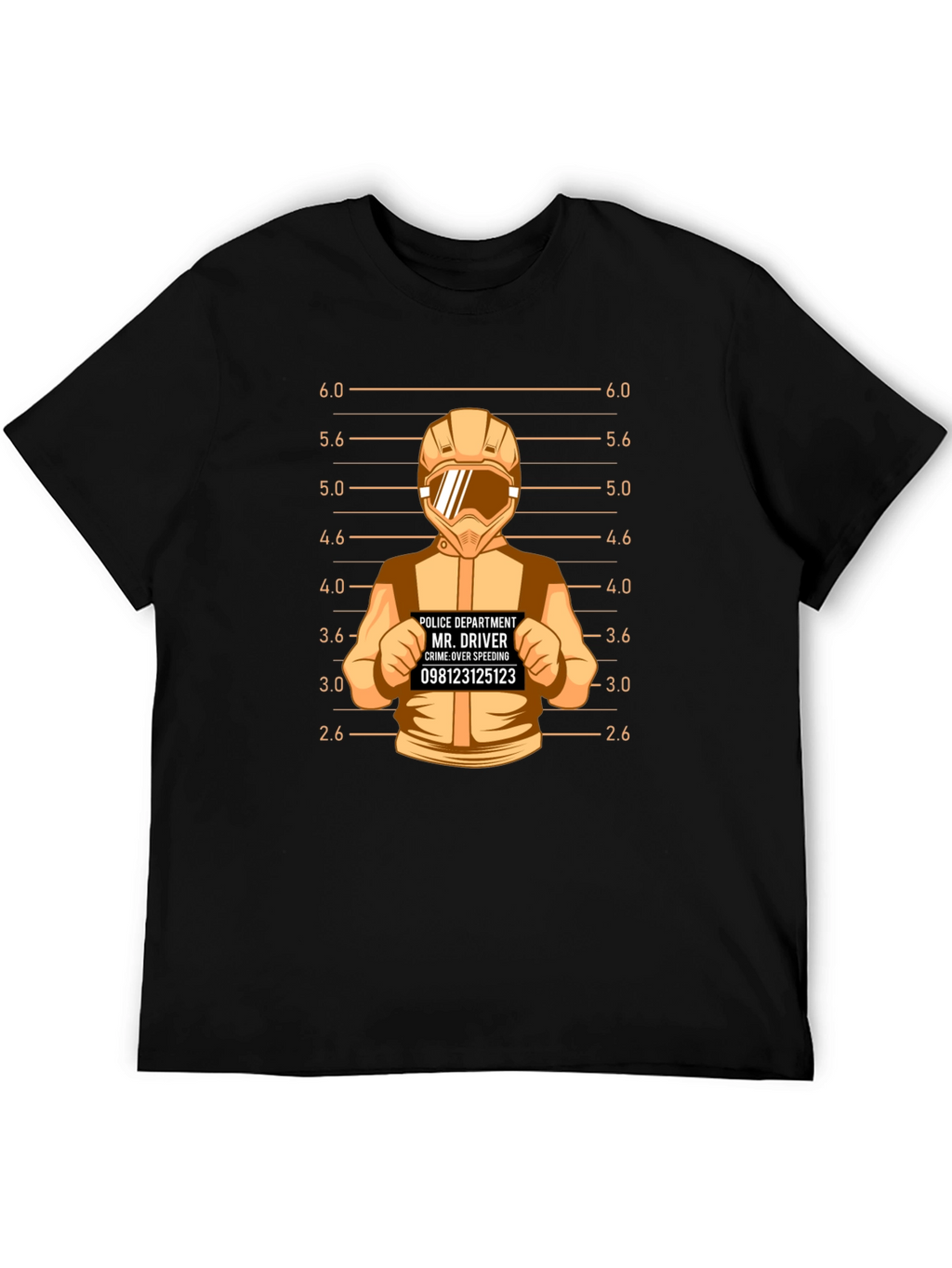 Driver Mugshot Graphic Tee - Speeding Crime Humor