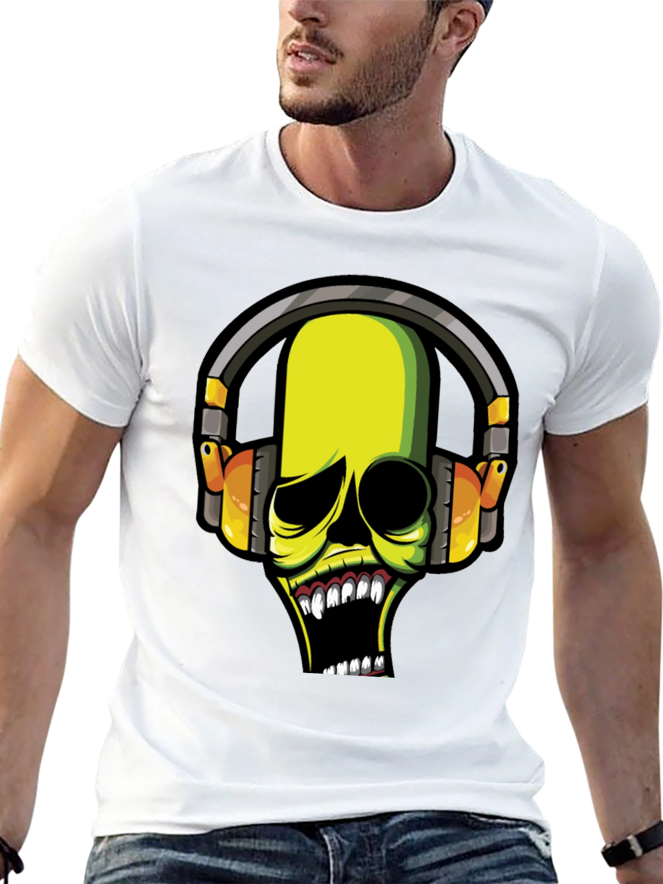 Skull DJ Graphic Tee - Dark T-Shirt