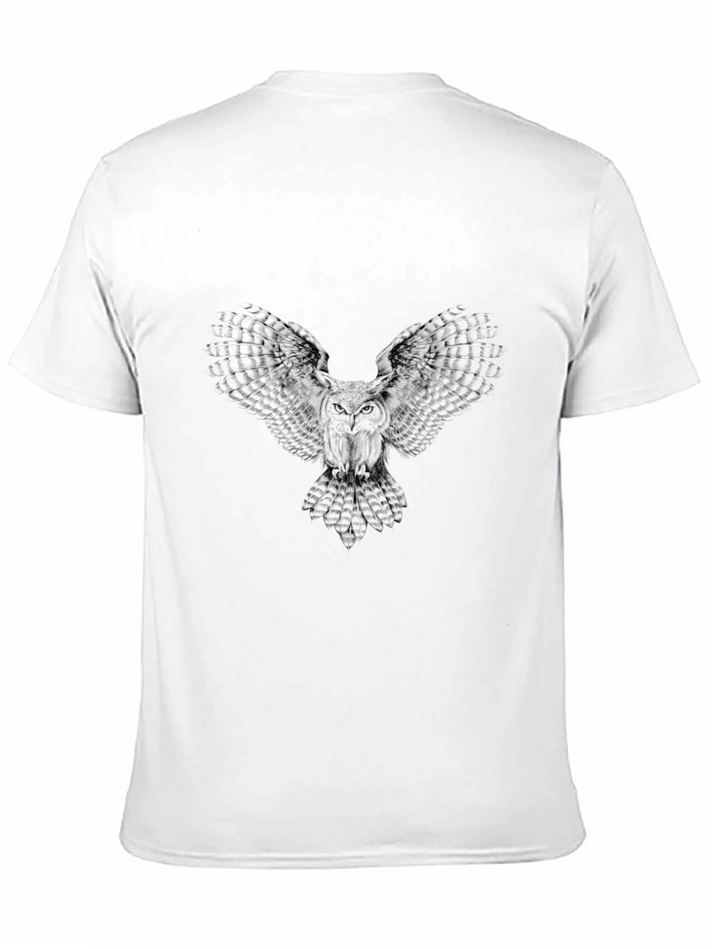 Mens Black Owl Graphic Tee