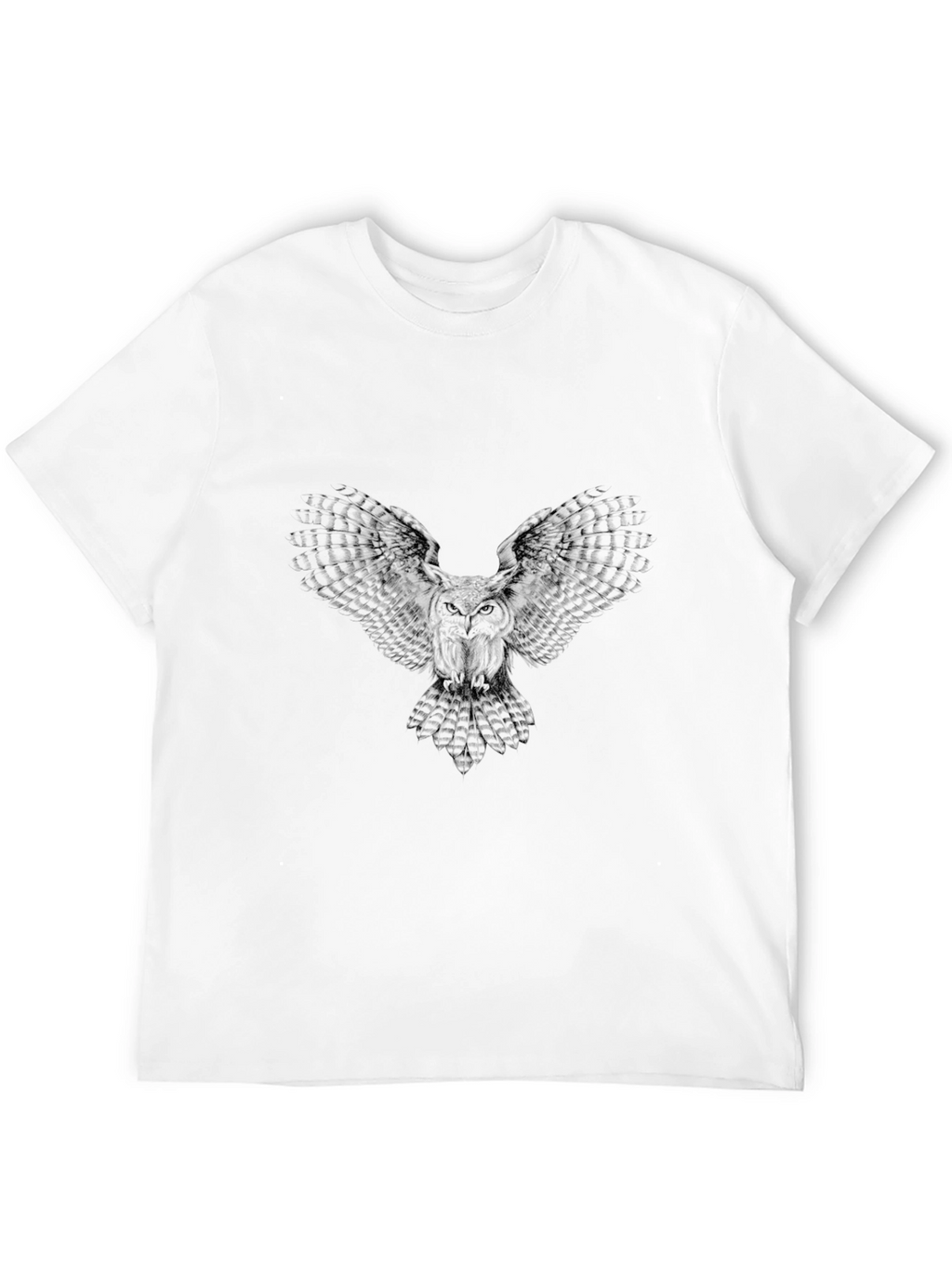 Mens Black Owl Graphic Tee