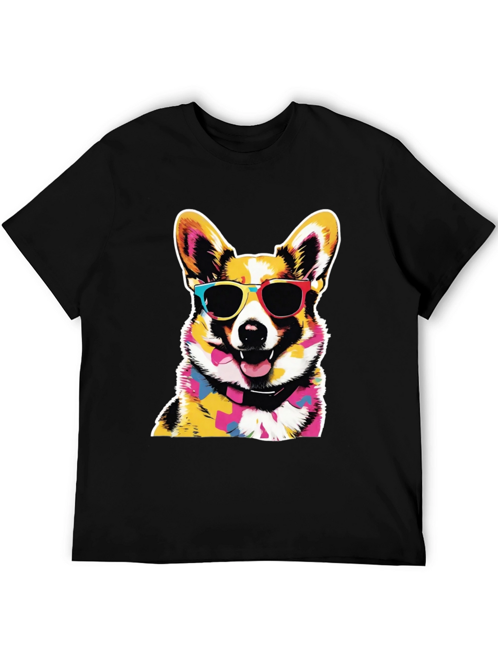 Cool Corgi Graphic Black Tee