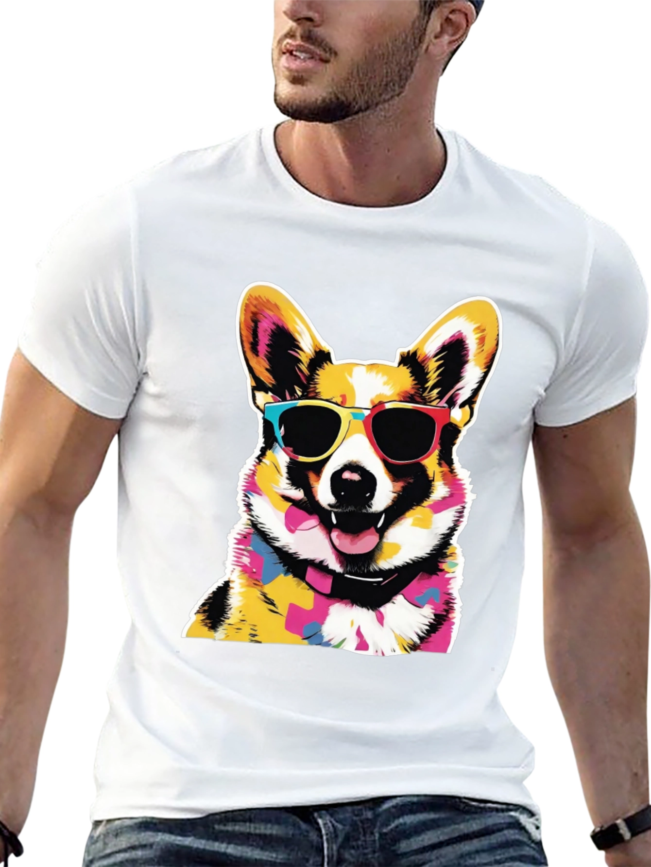 Cool Corgi Graphic Black Tee