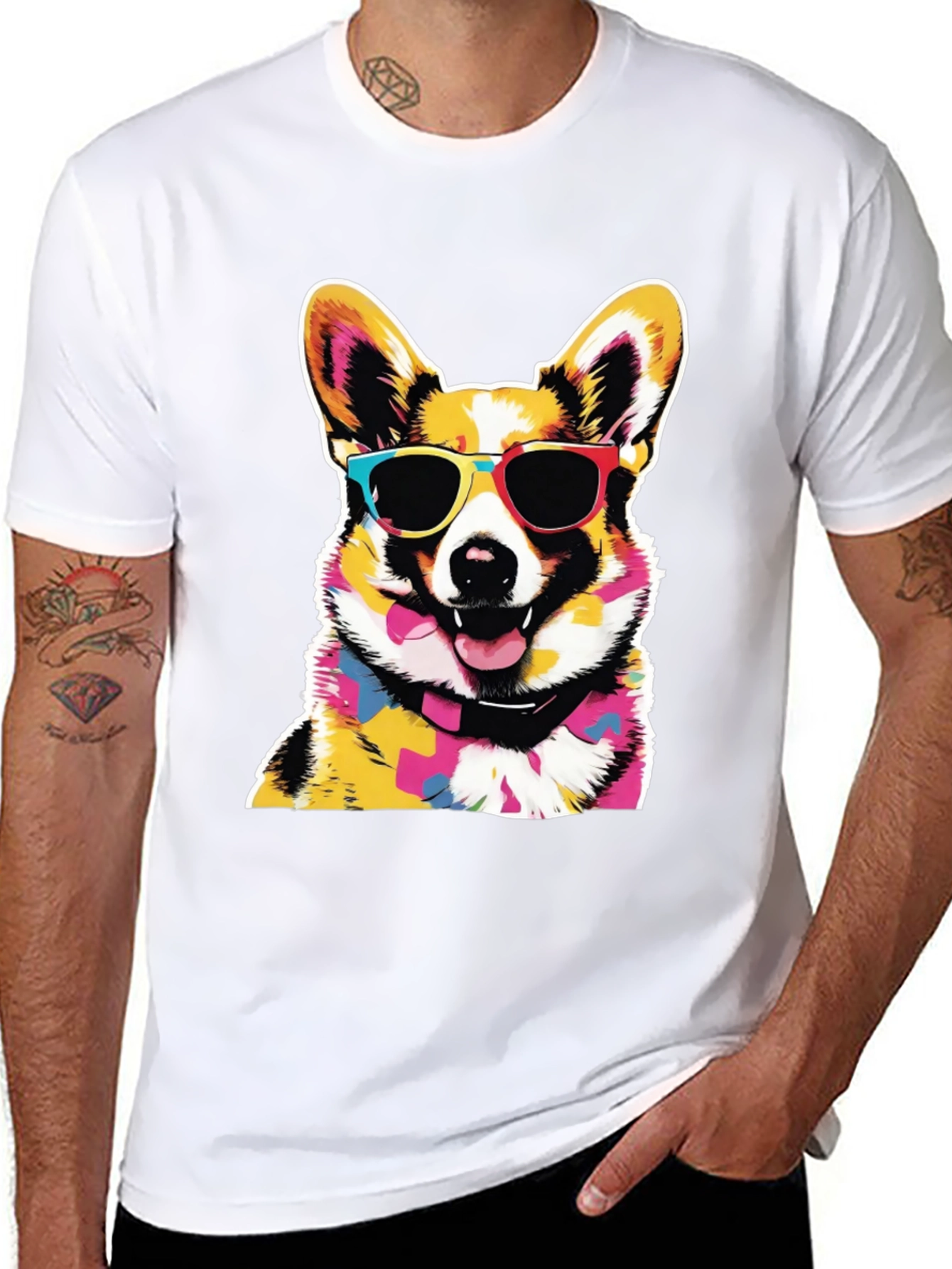 Cool Corgi Graphic Black Tee