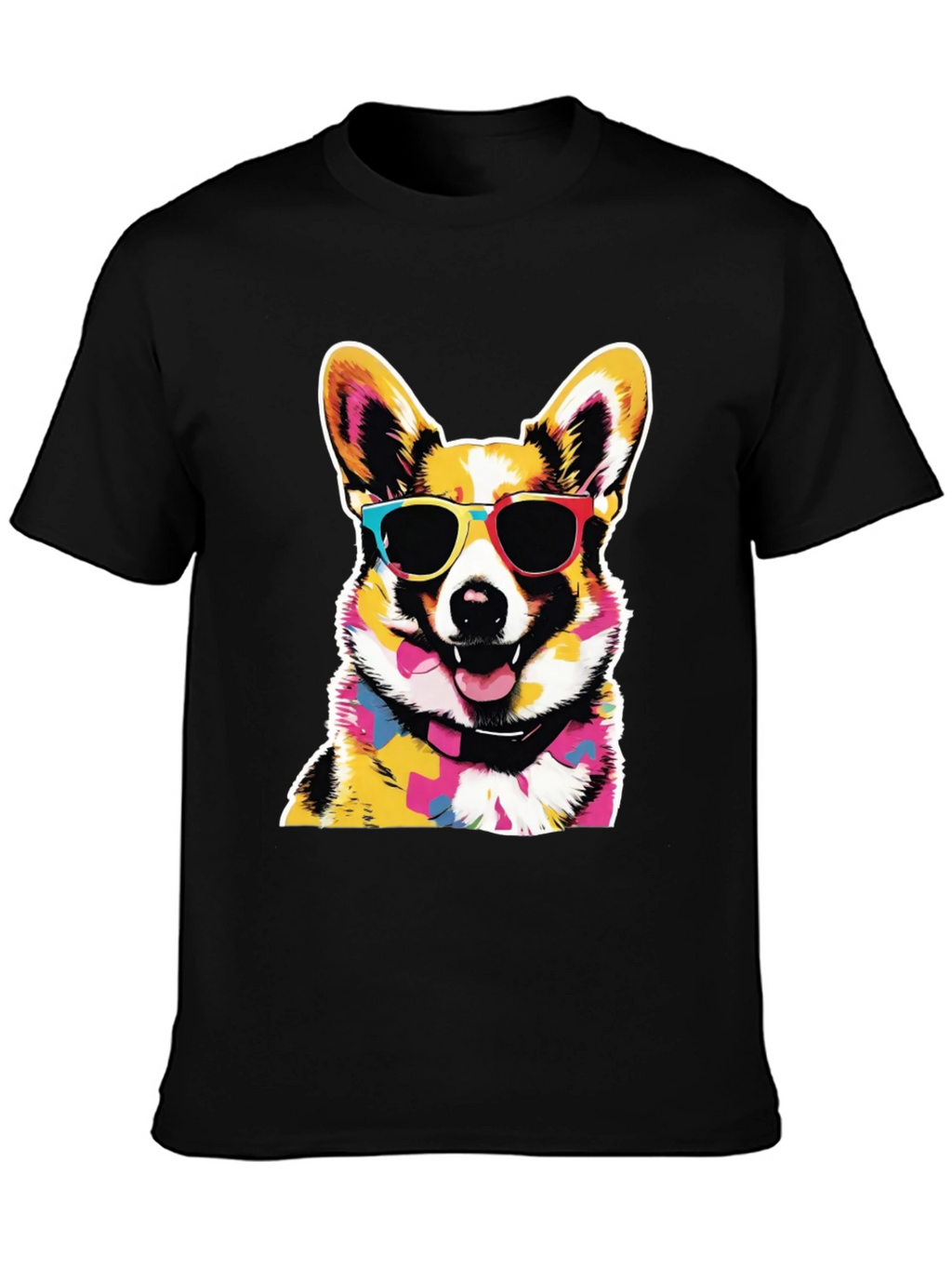 Cool Corgi Graphic Black Tee