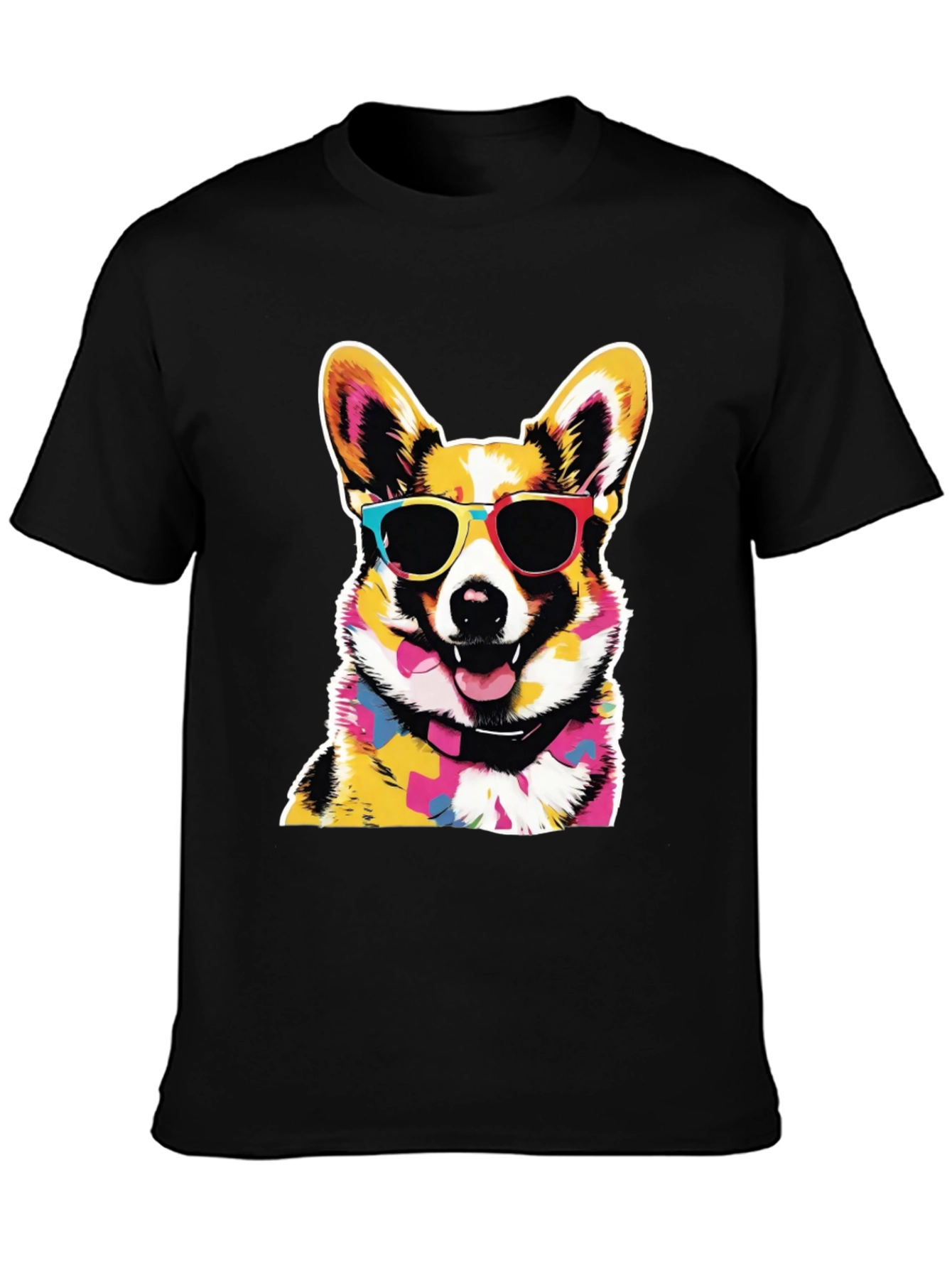 Cool Corgi Graphic Black Tee