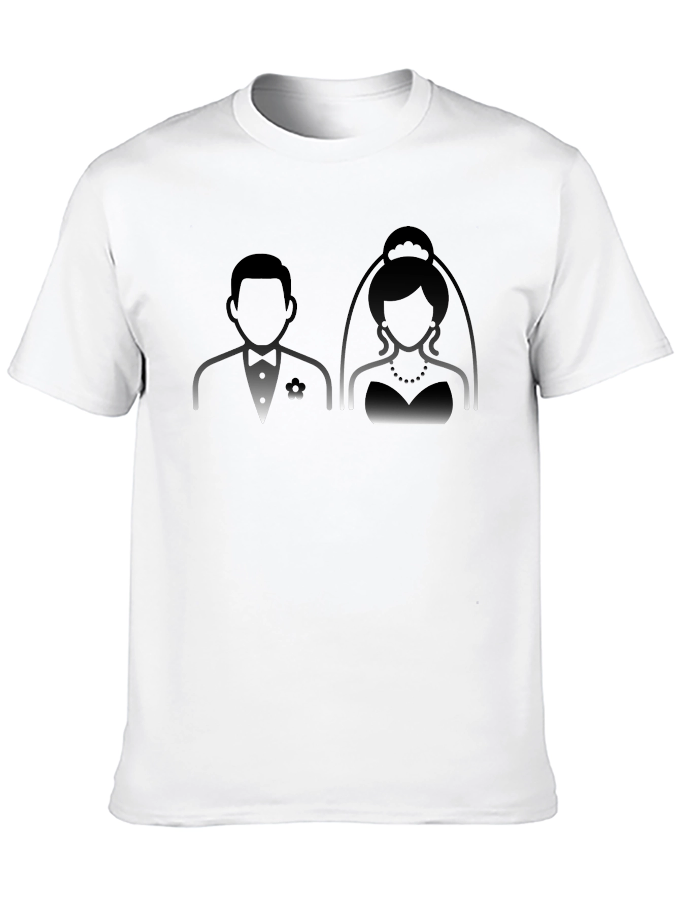 Bride and Groom Graphic Tee - Black Cotton T-Shirt