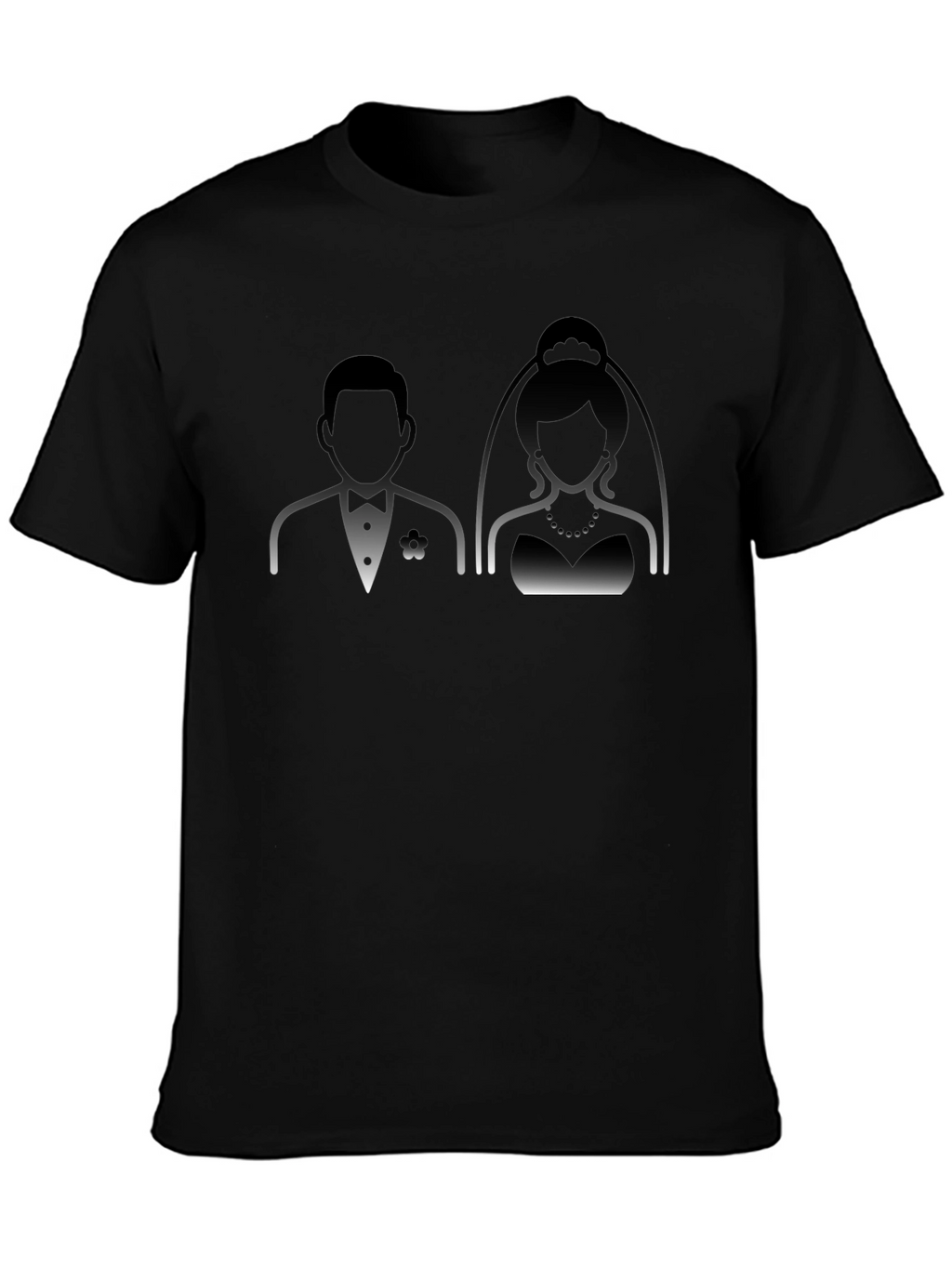 Bride and Groom Graphic Tee - Black Cotton T-Shirt