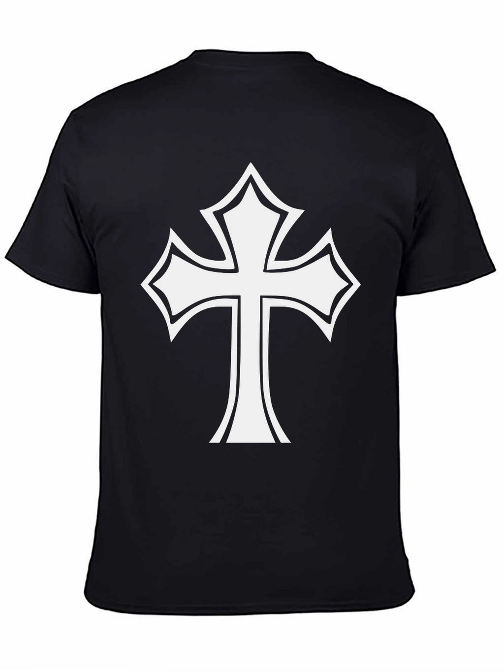 Statement Black T-Shirt with Bold Cross Design