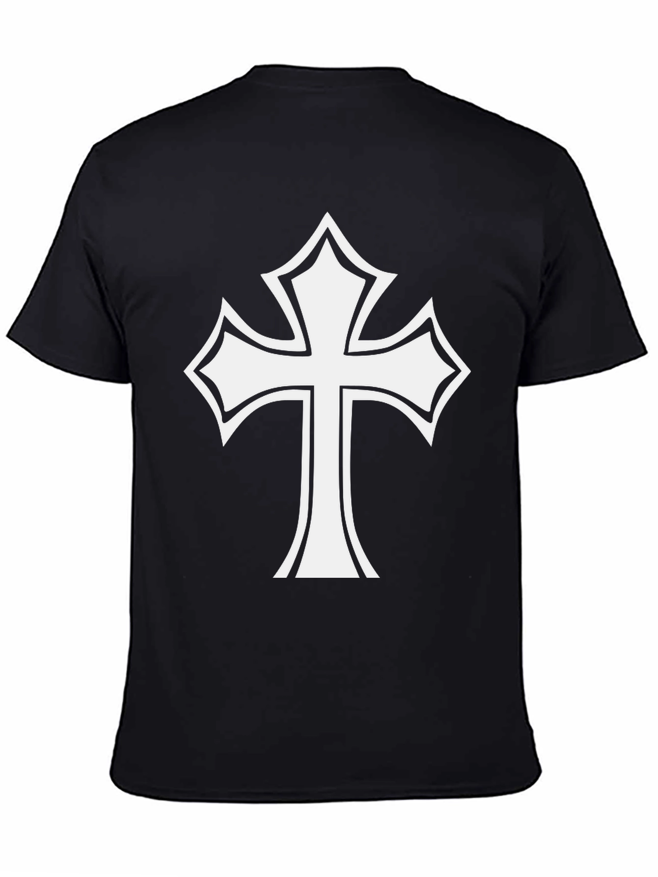 Statement Black T-Shirt with Bold Cross Design