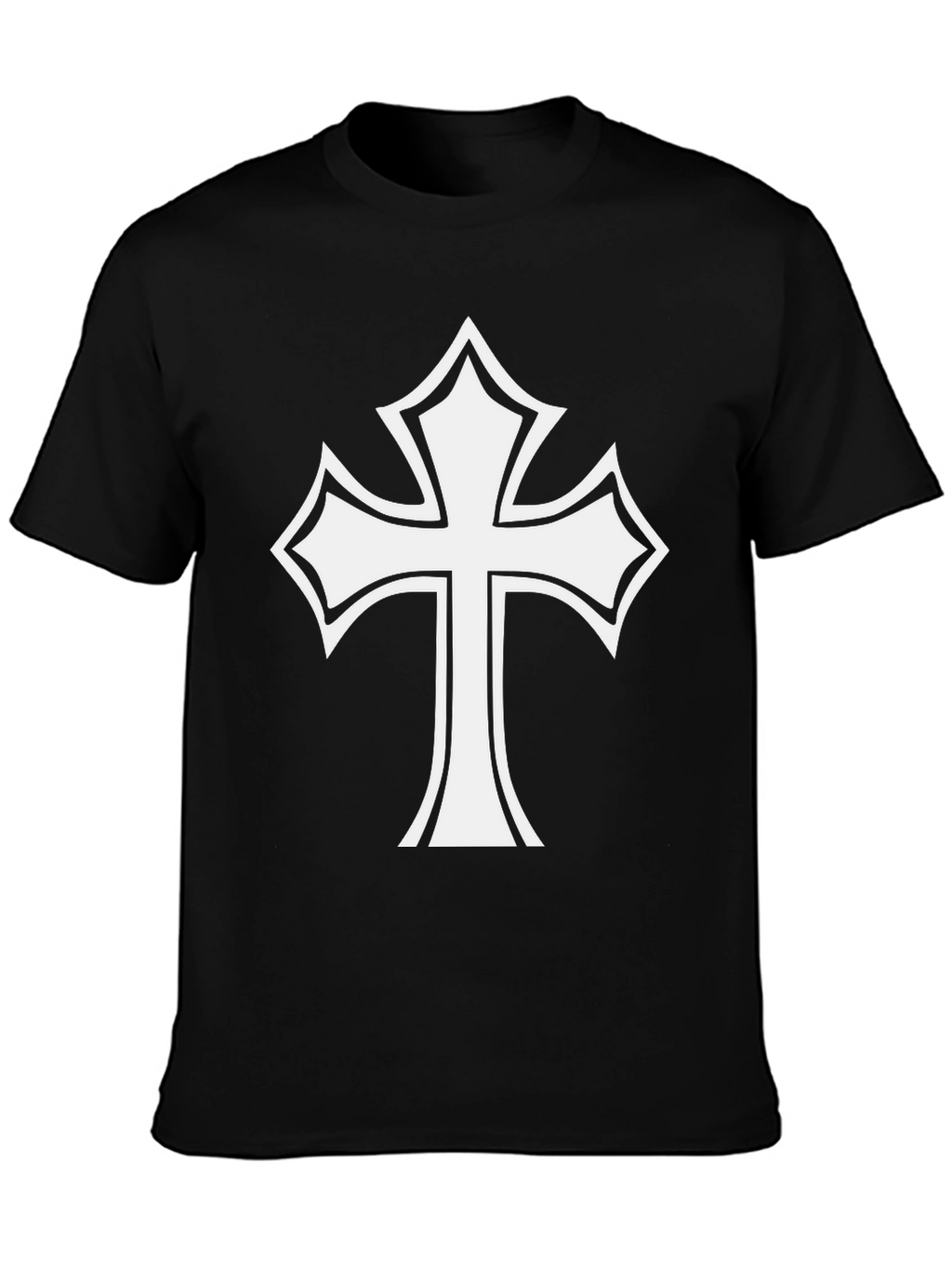 Statement Black T-Shirt with Bold Cross Design