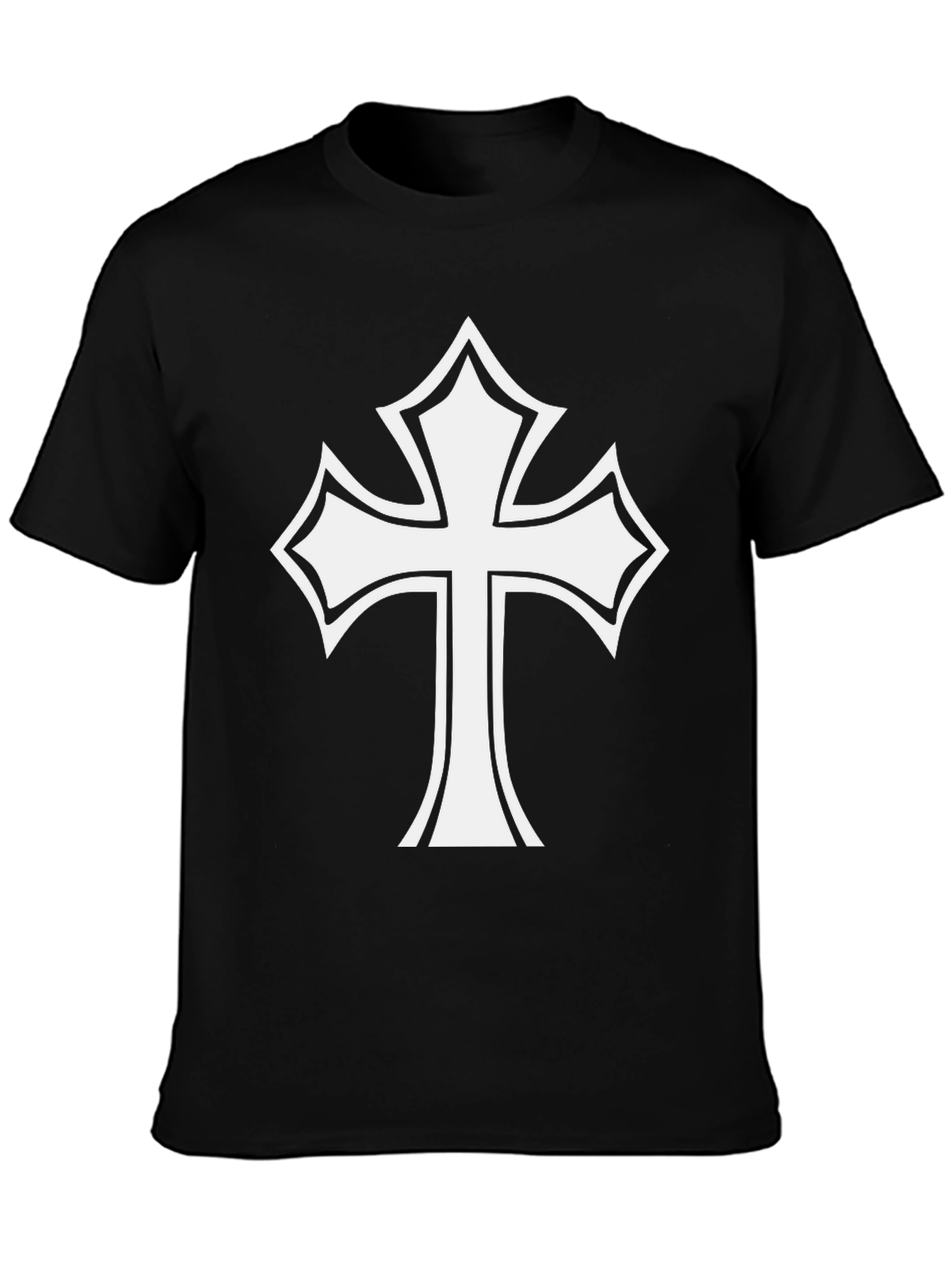 Statement Black T-Shirt with Bold Cross Design