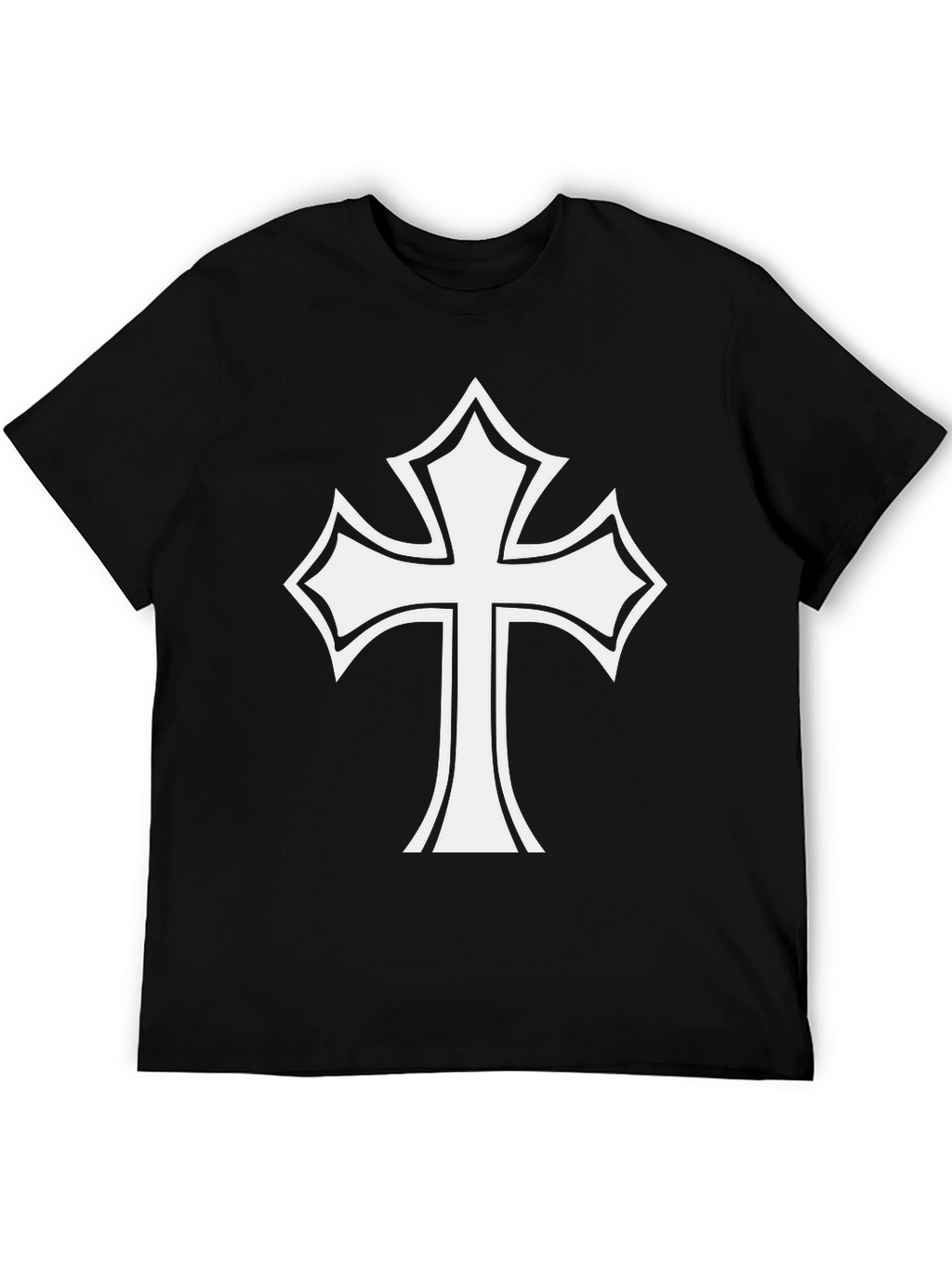 Statement Black T-Shirt with Bold Cross Design