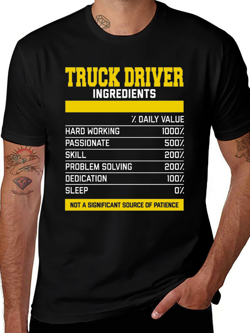 Truck Driver Ingredients T-Shirt - Funny Gift