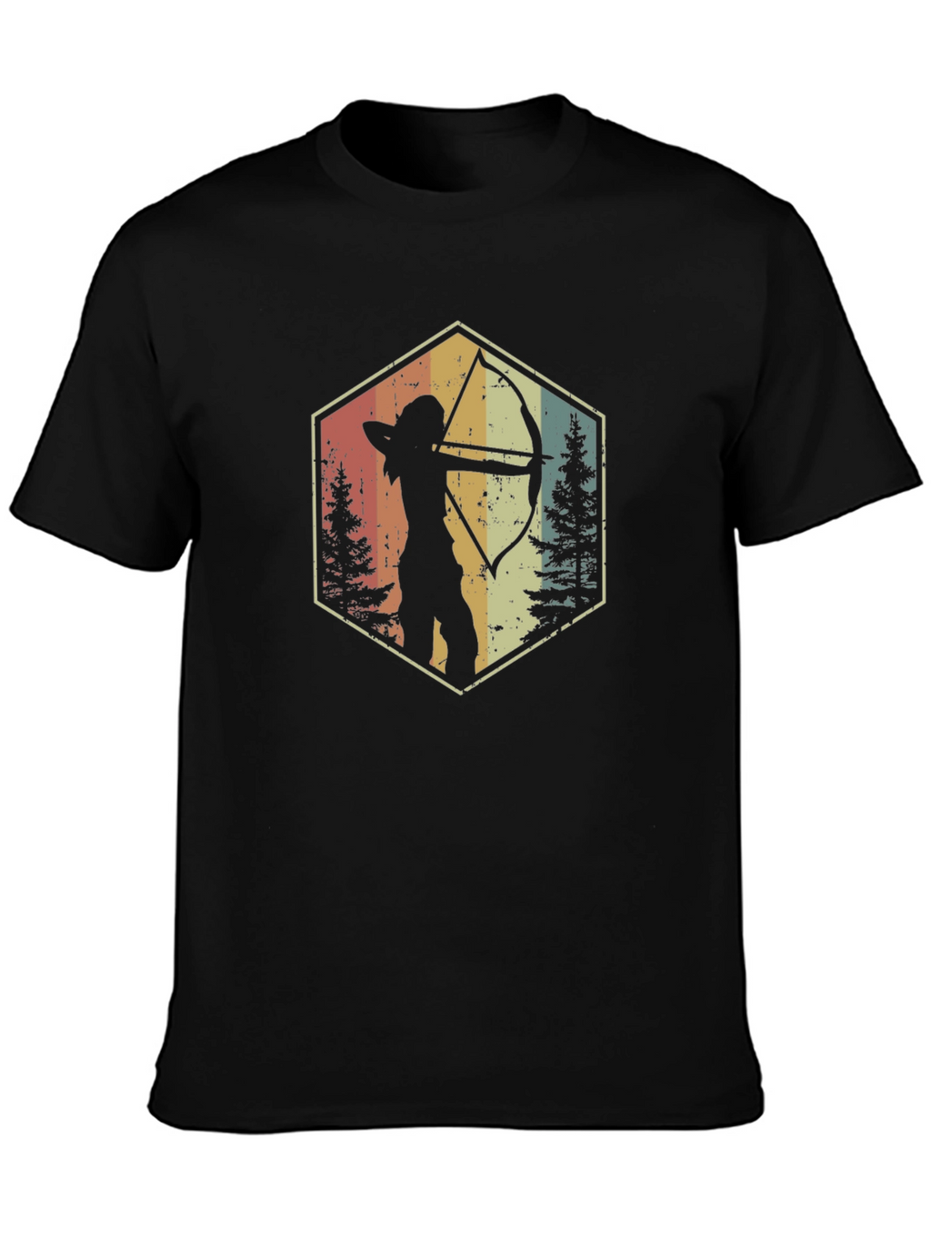 Archery Silhouette Graphic T-Shirt - Retro Style