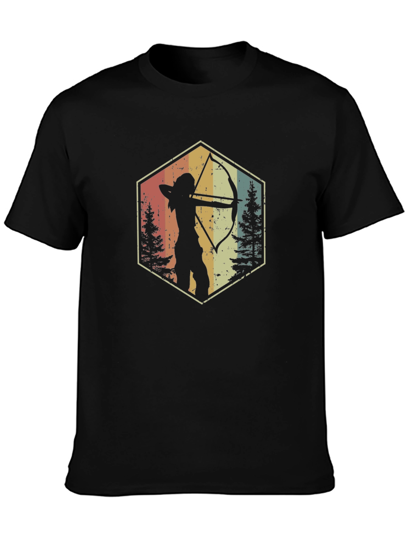 Archery Silhouette Graphic T-Shirt - Retro Style