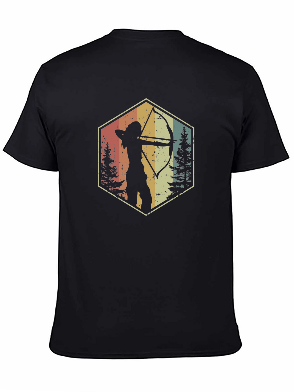 Archery Silhouette Graphic T-Shirt - Retro Style