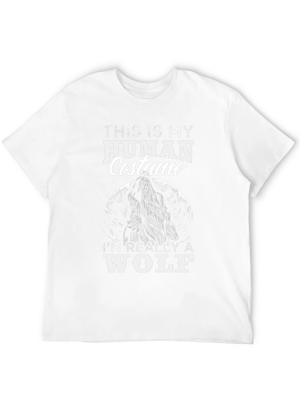 Human Costume Wolf T-Shirt - Funny Halloween Tee