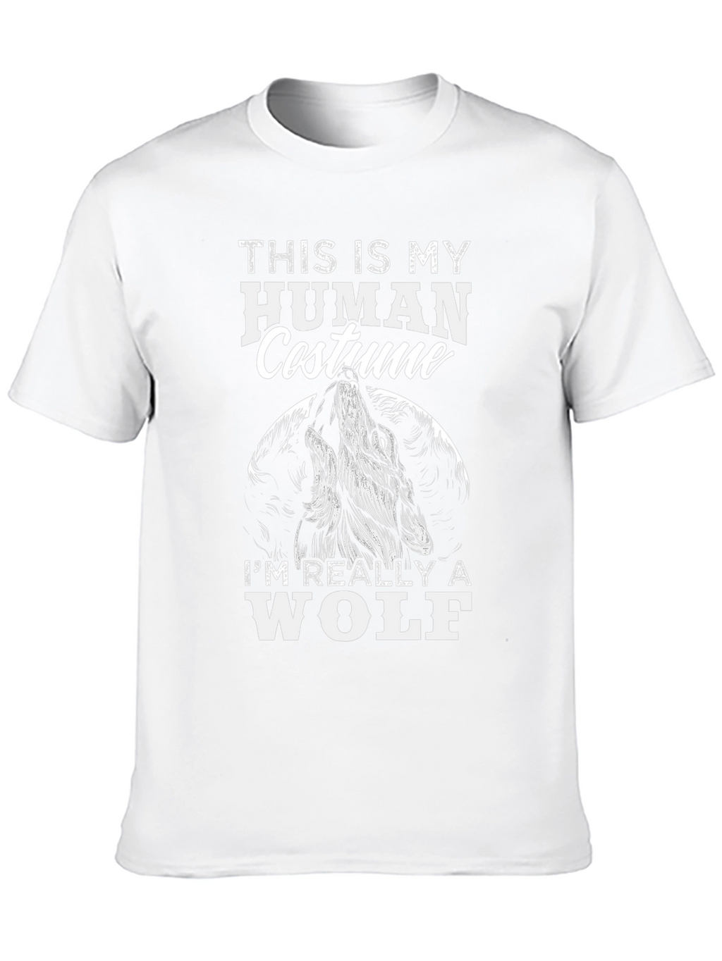 Human Costume Wolf T-Shirt - Funny Halloween Tee