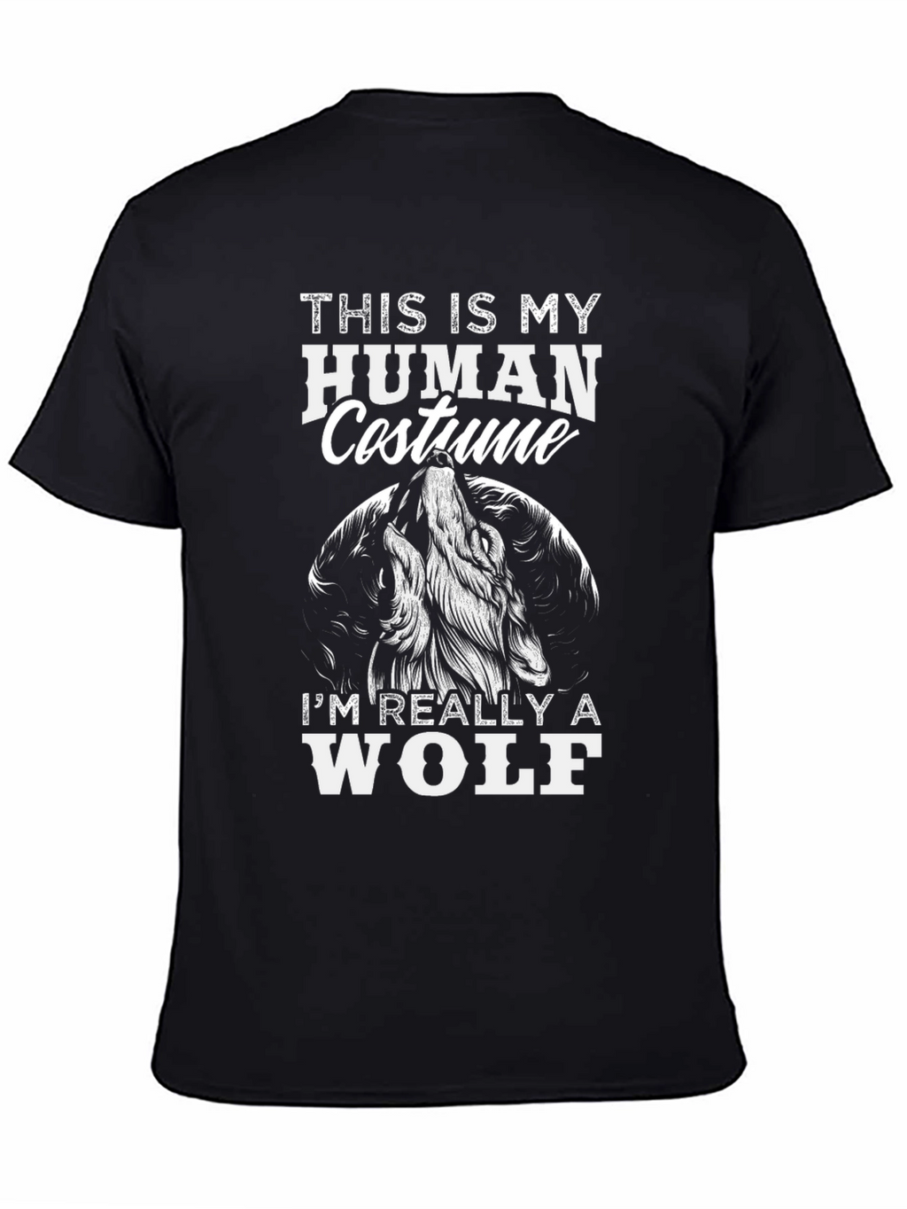 Human Costume Wolf T-Shirt - Funny Halloween Tee