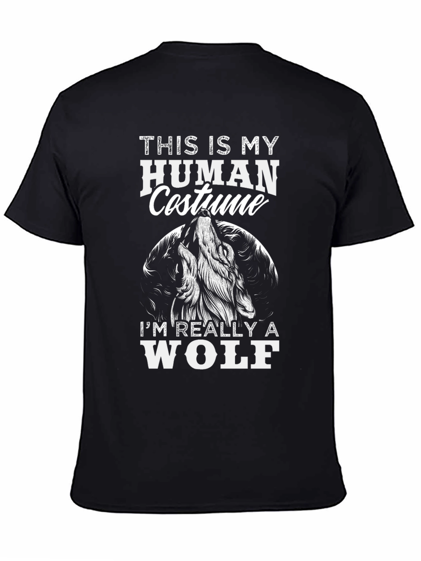 Human Costume Wolf T-Shirt - Funny Halloween Tee