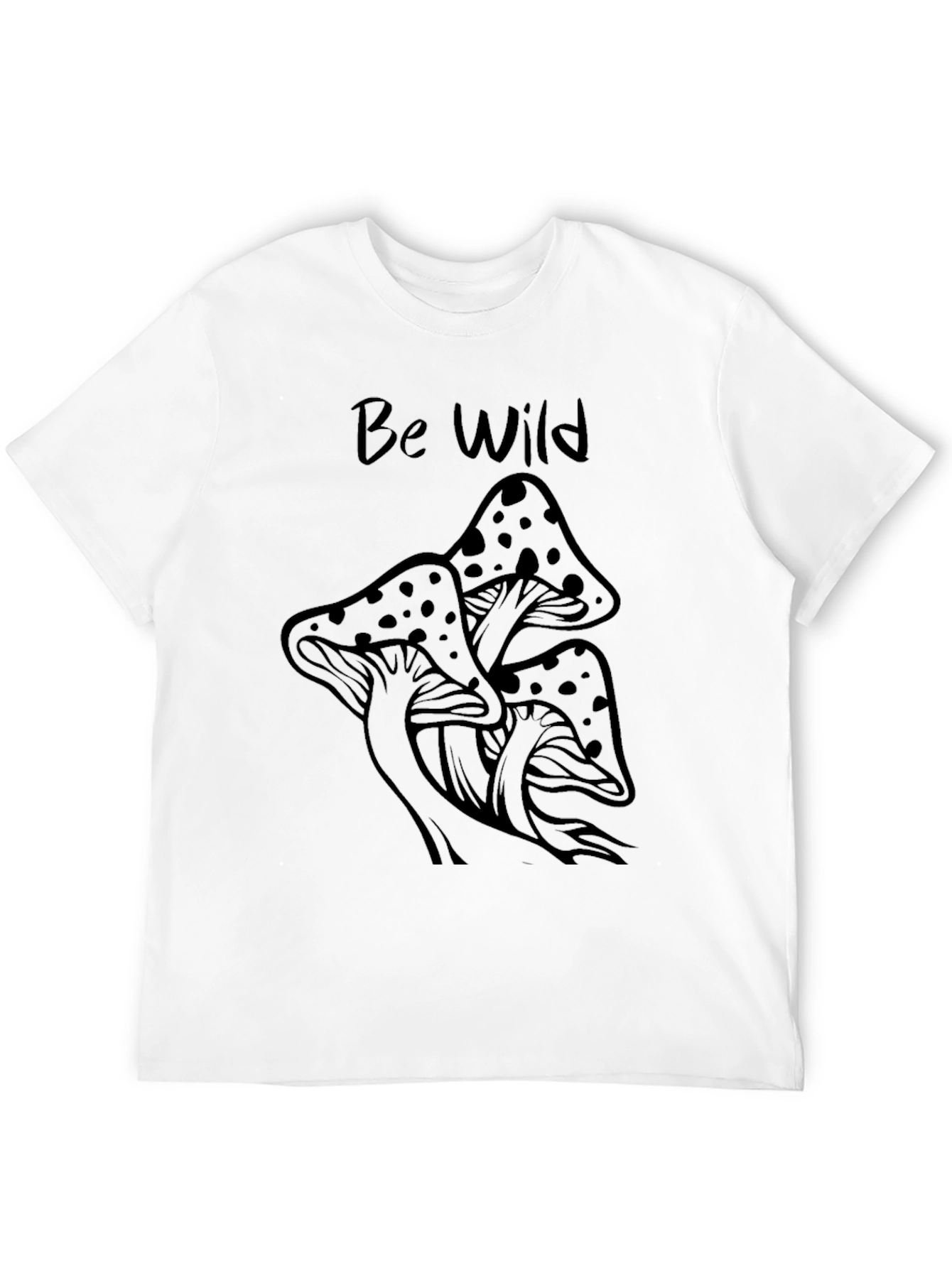Be Wild Mushroom Graphic Tee - Black