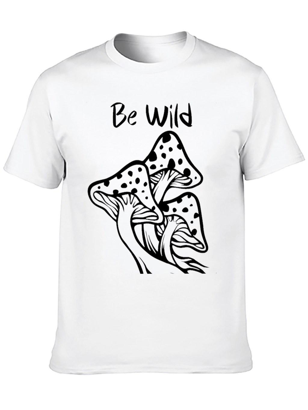 Be Wild Mushroom Graphic Tee - Black