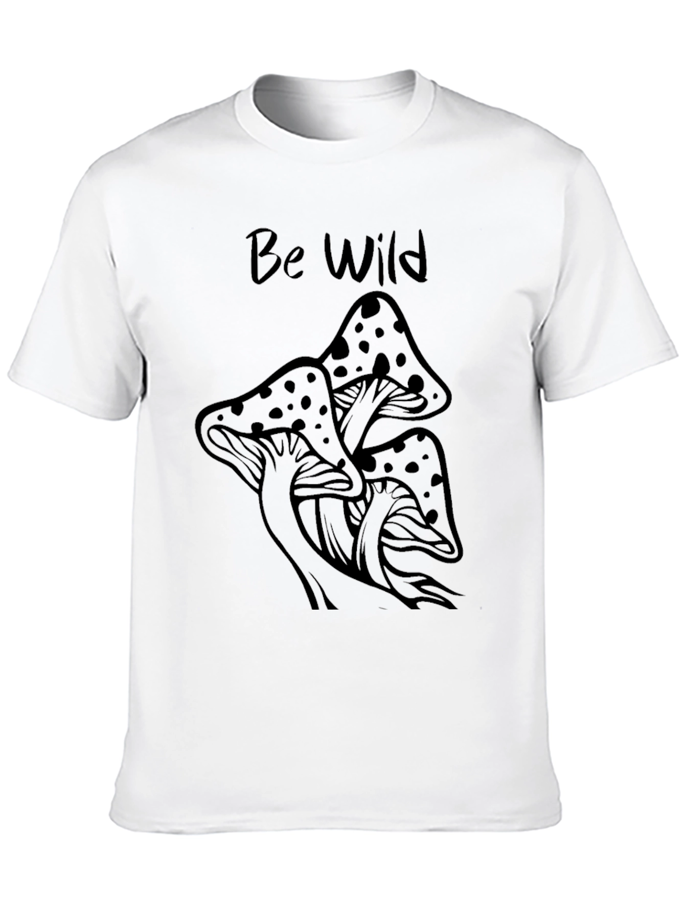Be Wild Mushroom Graphic Tee - Black