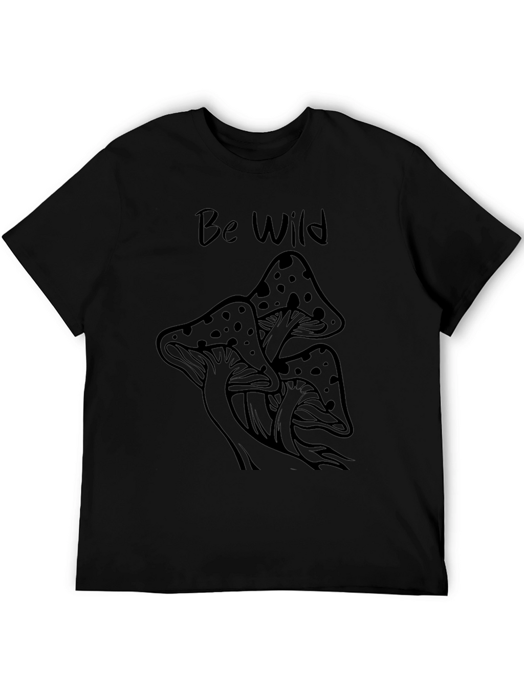 Be Wild Mushroom Graphic Tee - Black