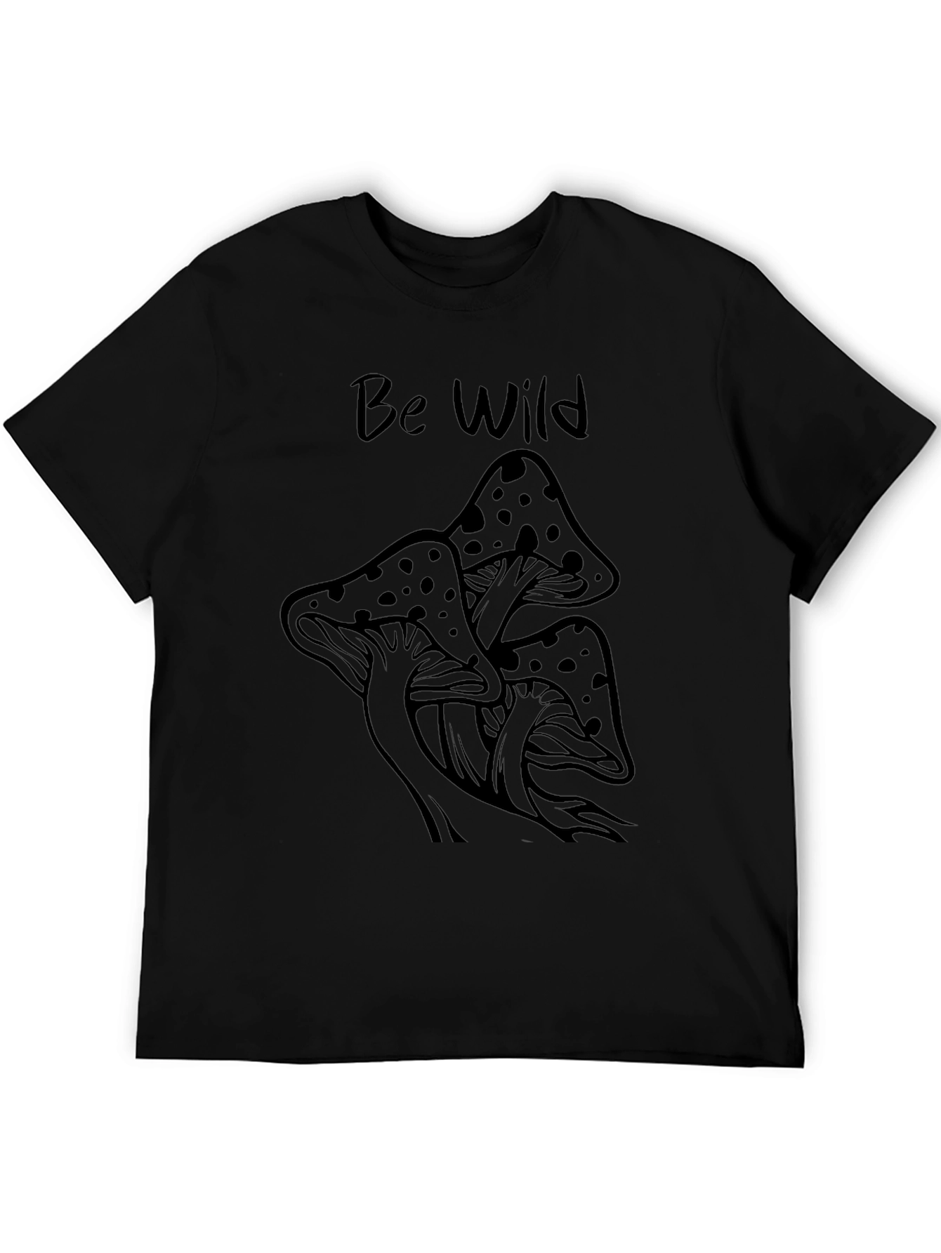 Be Wild Mushroom Graphic Tee - Black