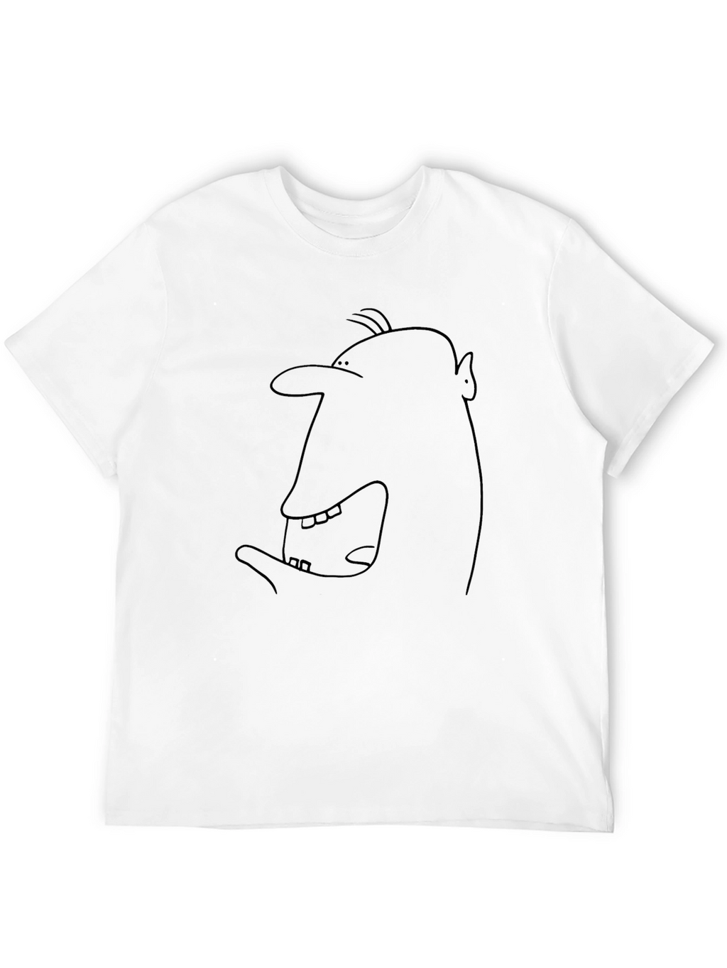 Funny Face Outline Black T-Shirt