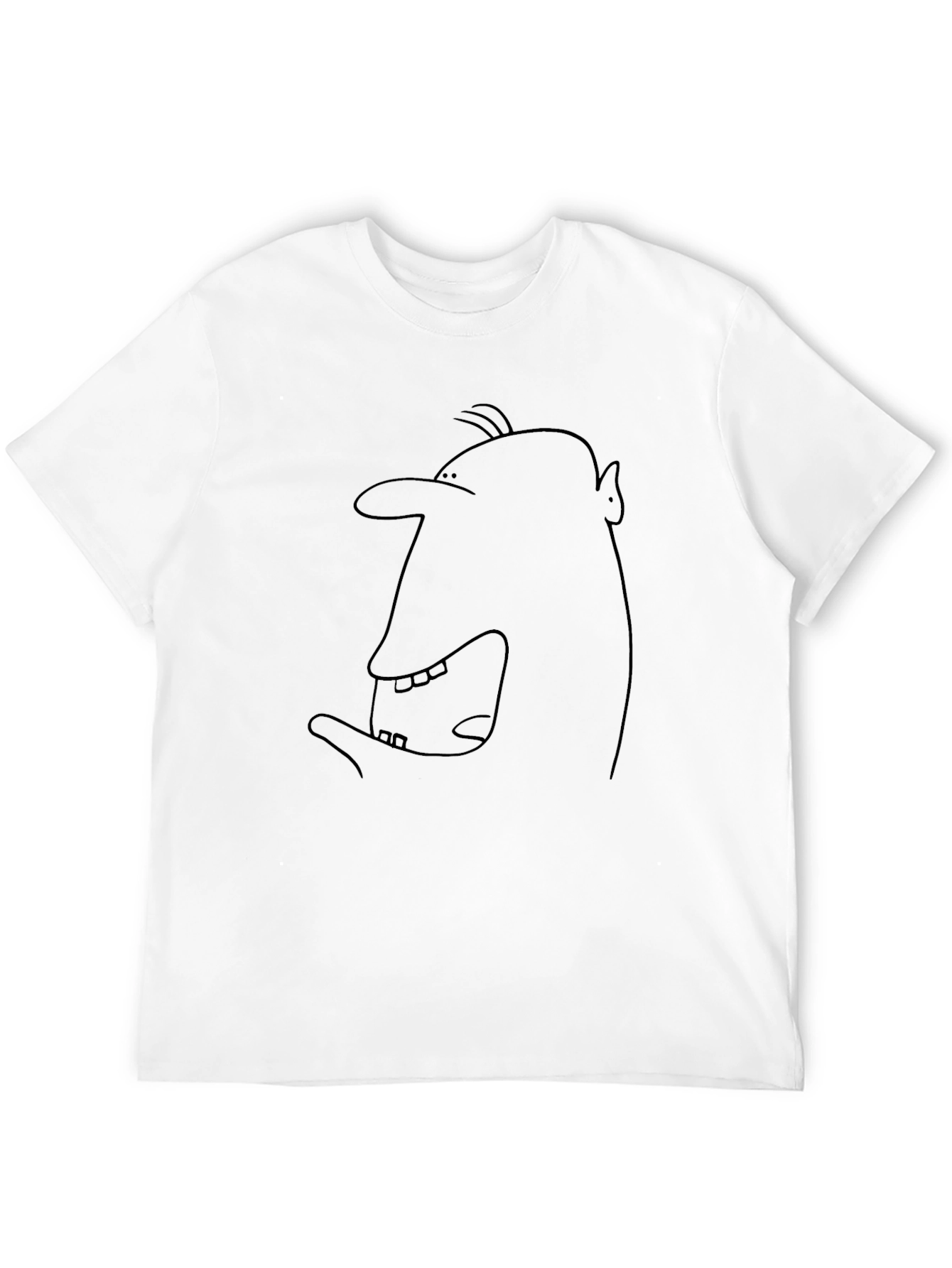 Funny Face Outline Black T-Shirt