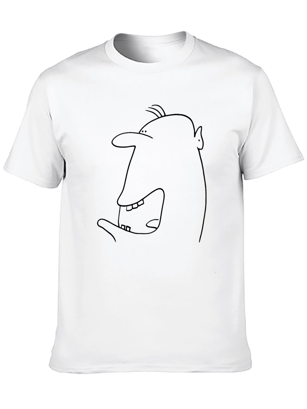 Funny Face Outline Black T-Shirt