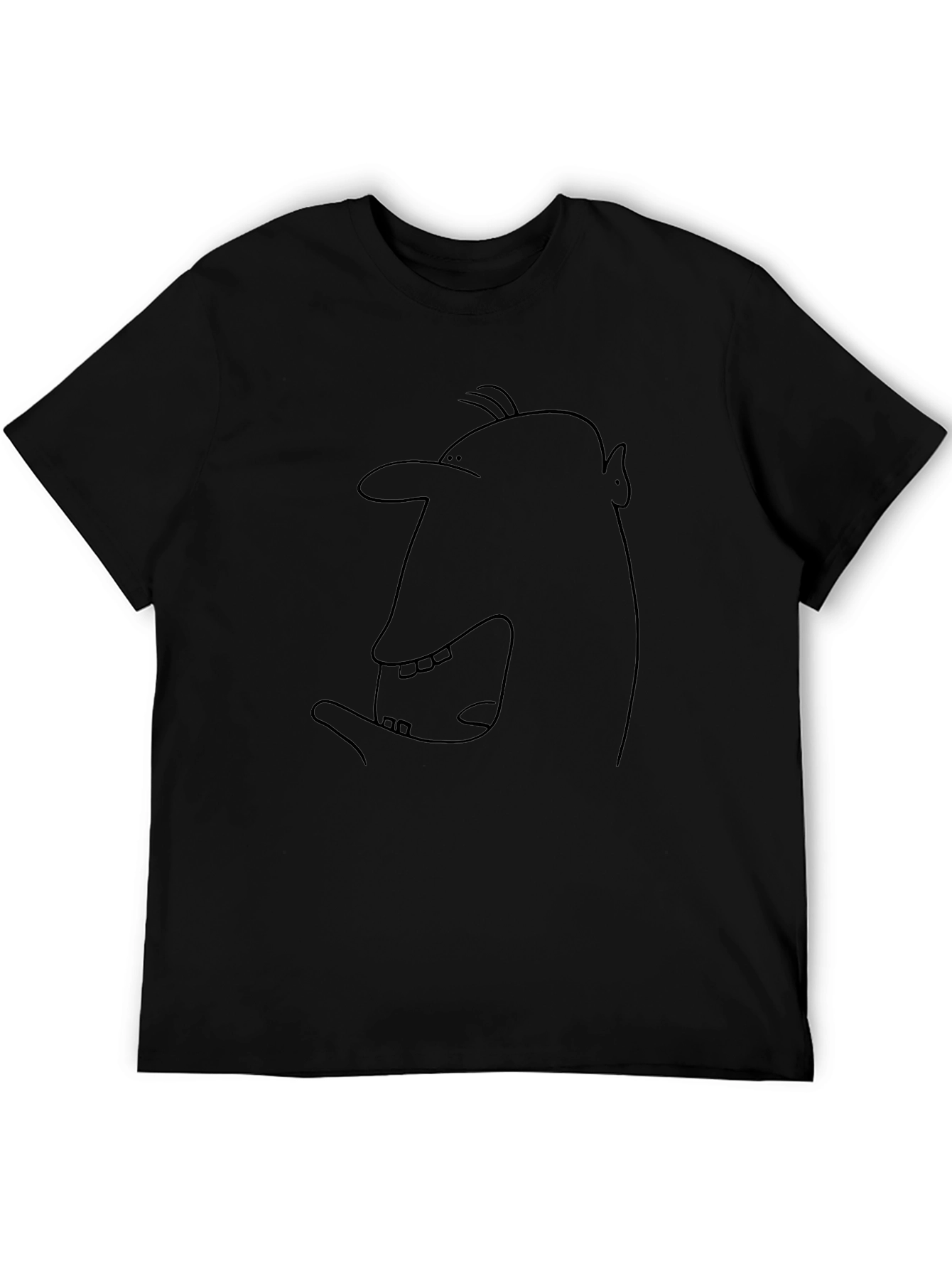 Funny Face Outline Black T-Shirt