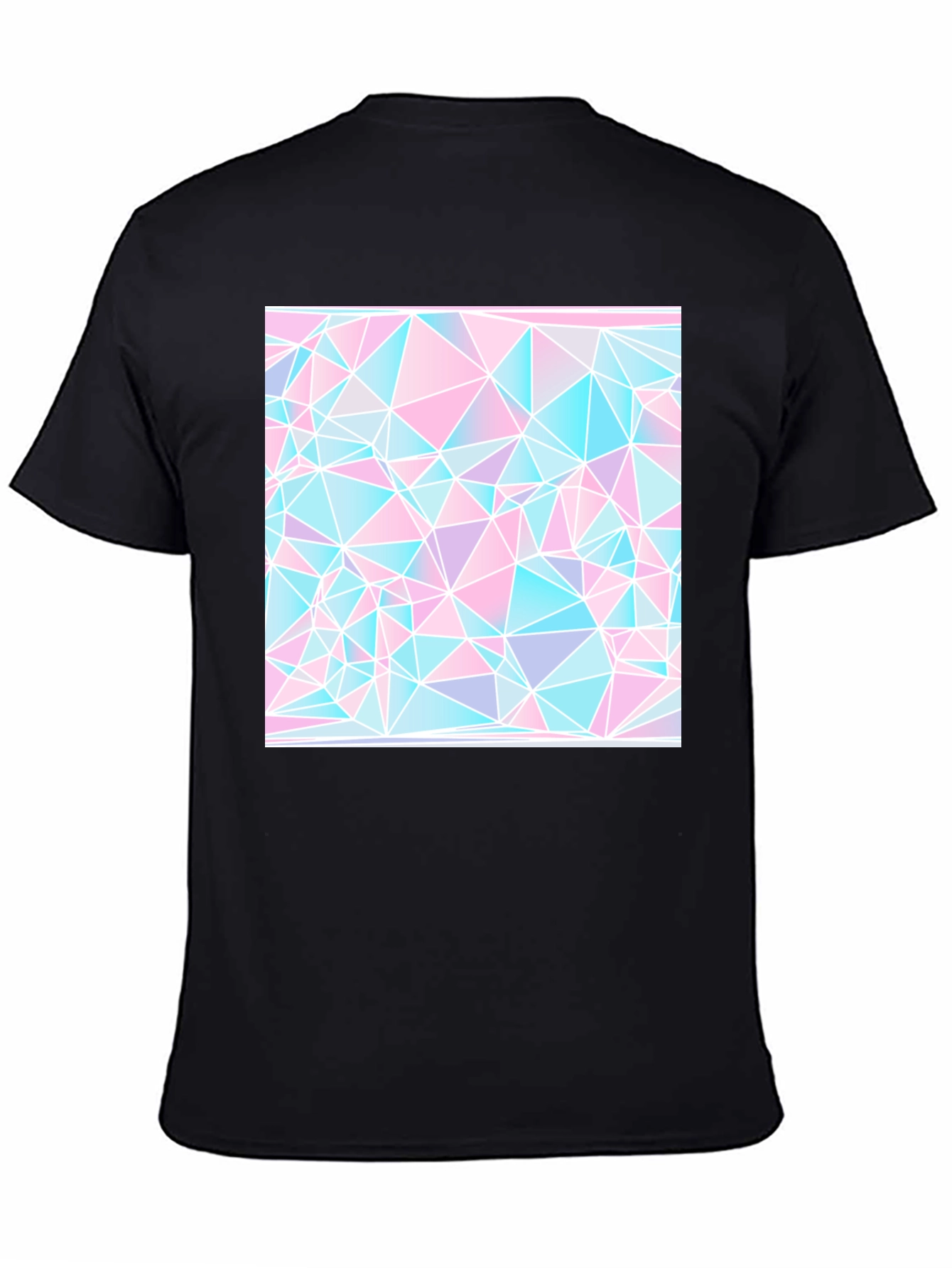 Geometric Triangle Print Black Tee
