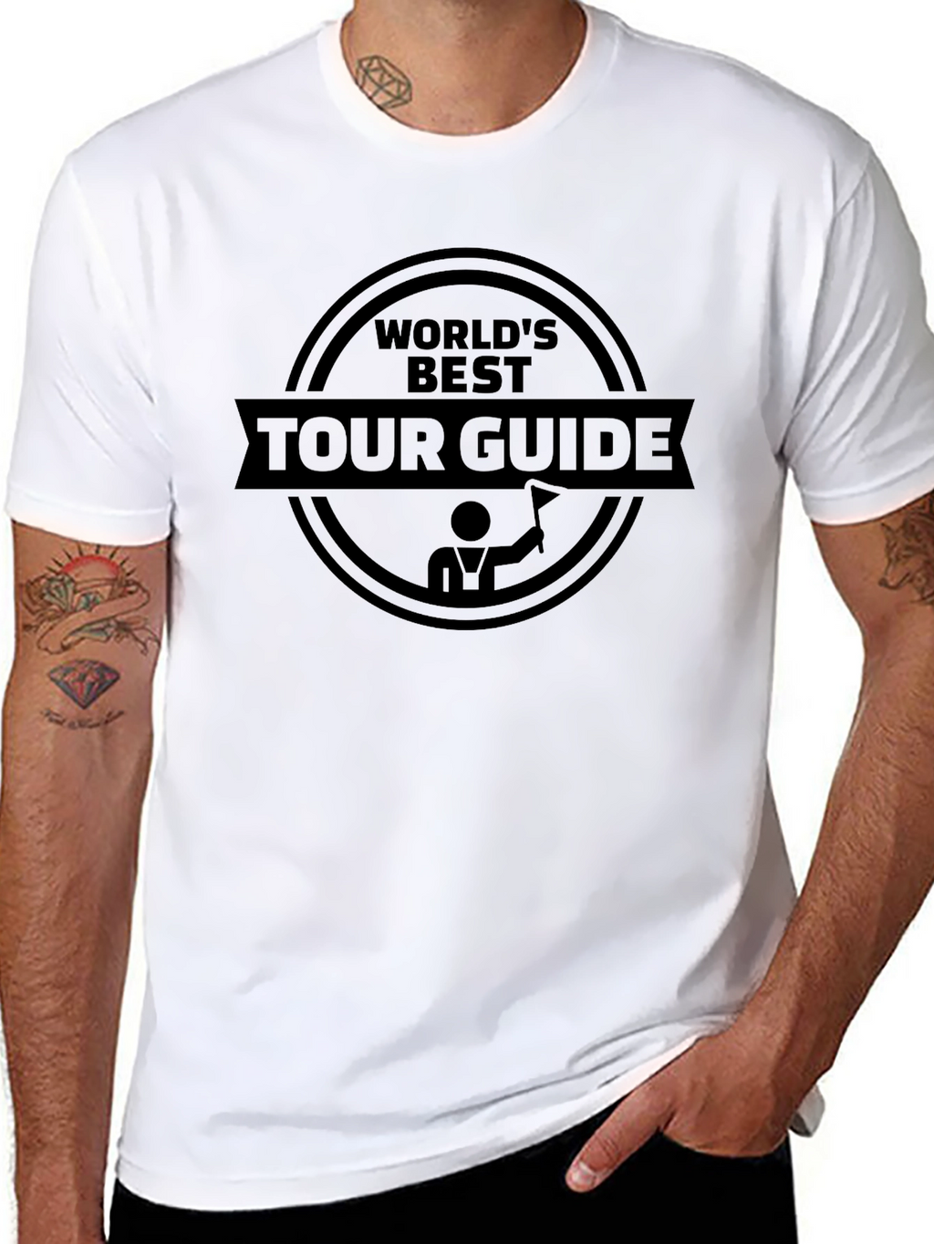 Worlds Best Tour Guide Black Graphic T-Shirt