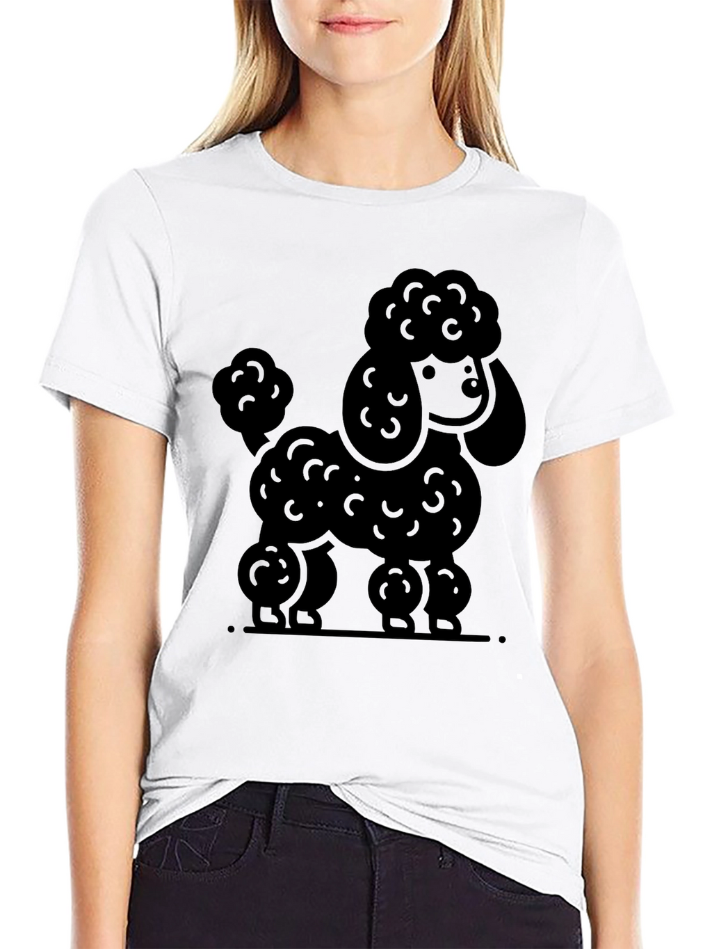 Poodle Graphic Tee - Black Unisex Shirt