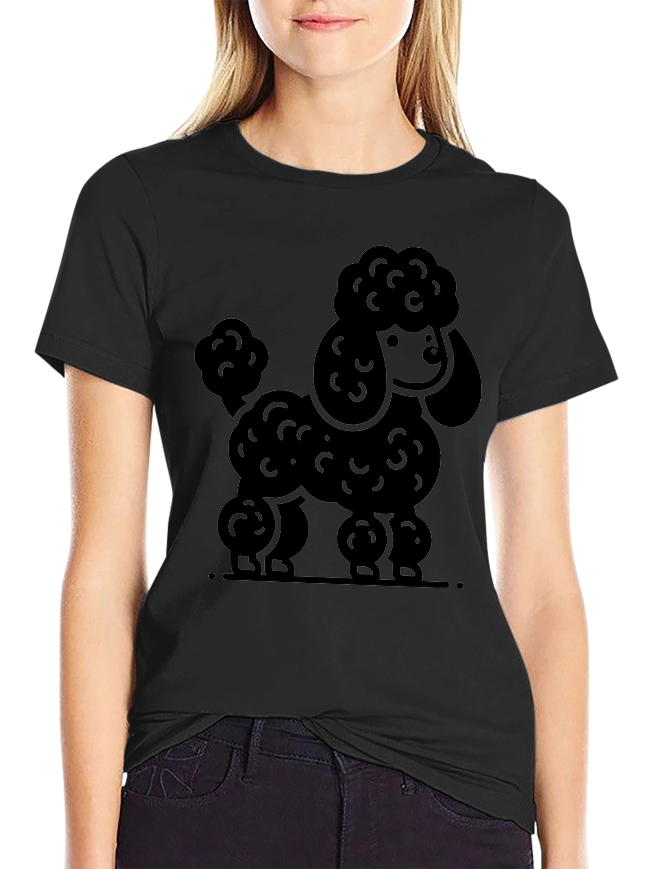 Poodle Graphic Tee - Black Unisex Shirt