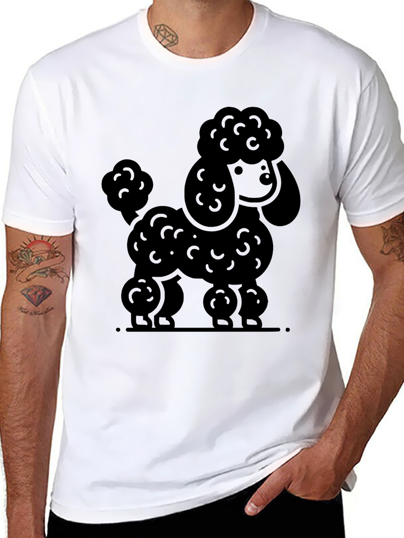 Poodle Graphic Tee - Black Unisex Shirt