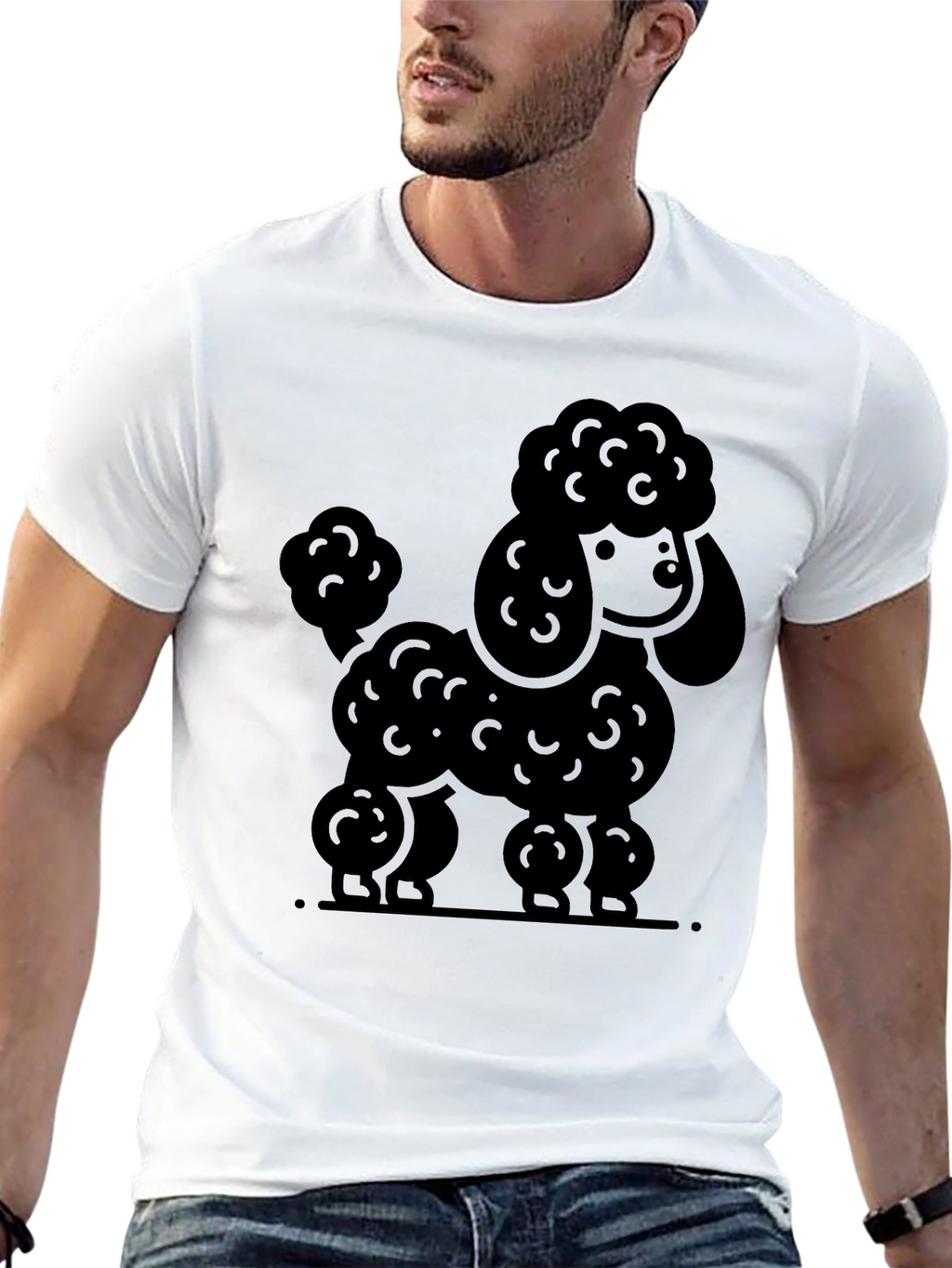 Poodle Graphic Tee - Black Unisex Shirt