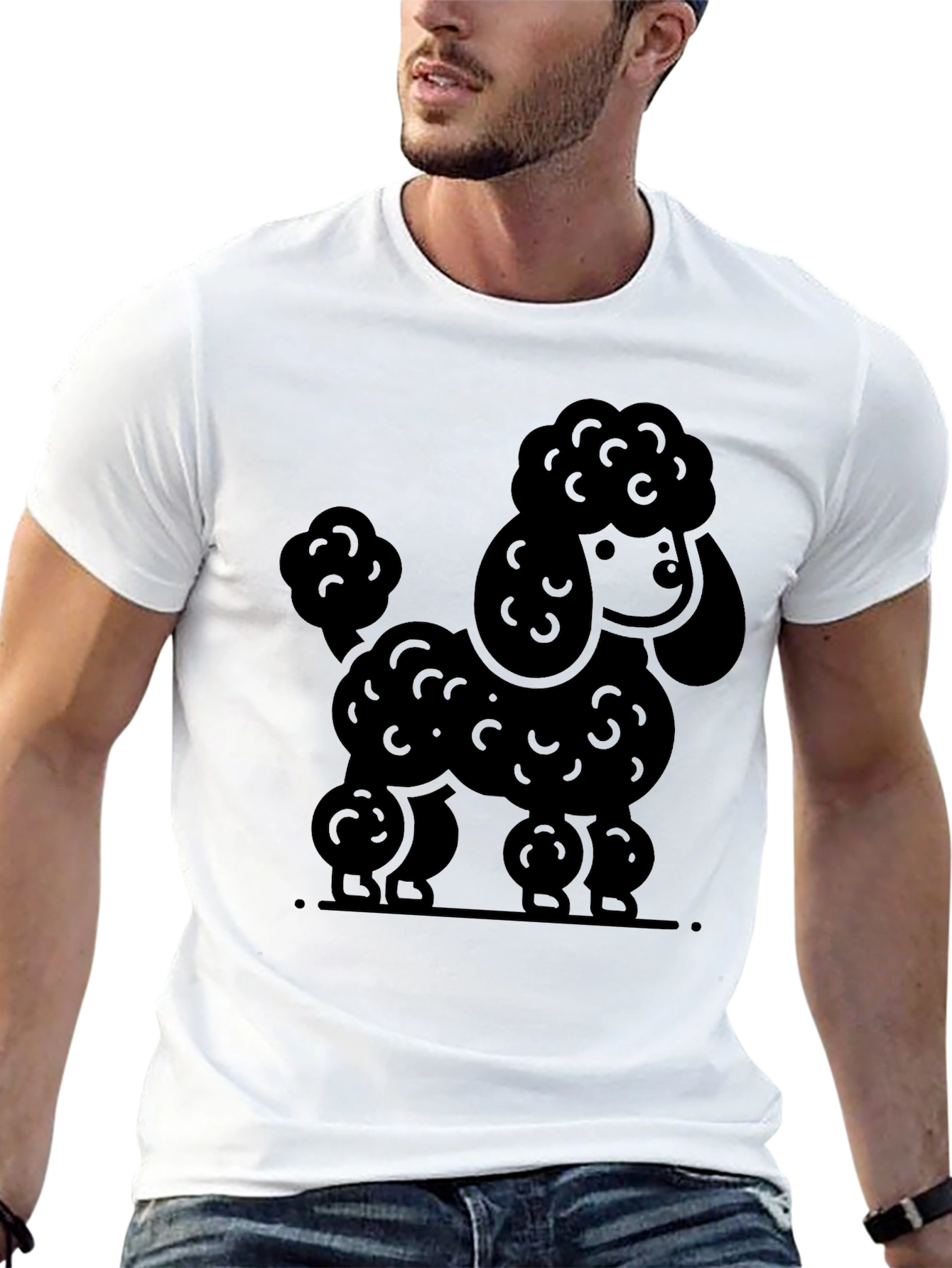Poodle Graphic Tee - Black Unisex Shirt