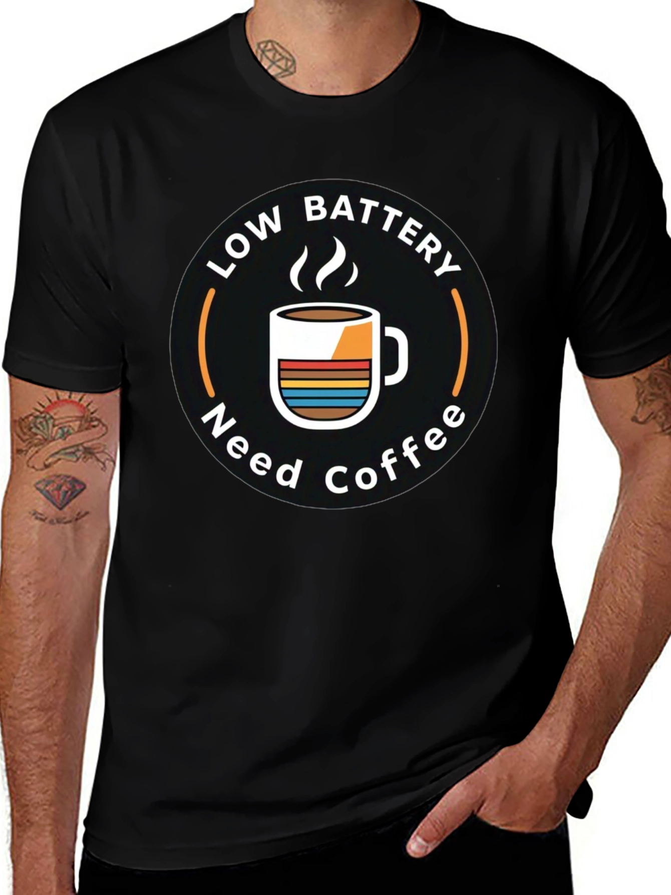 Low Battery Need Coffee Graphic T-Shirt