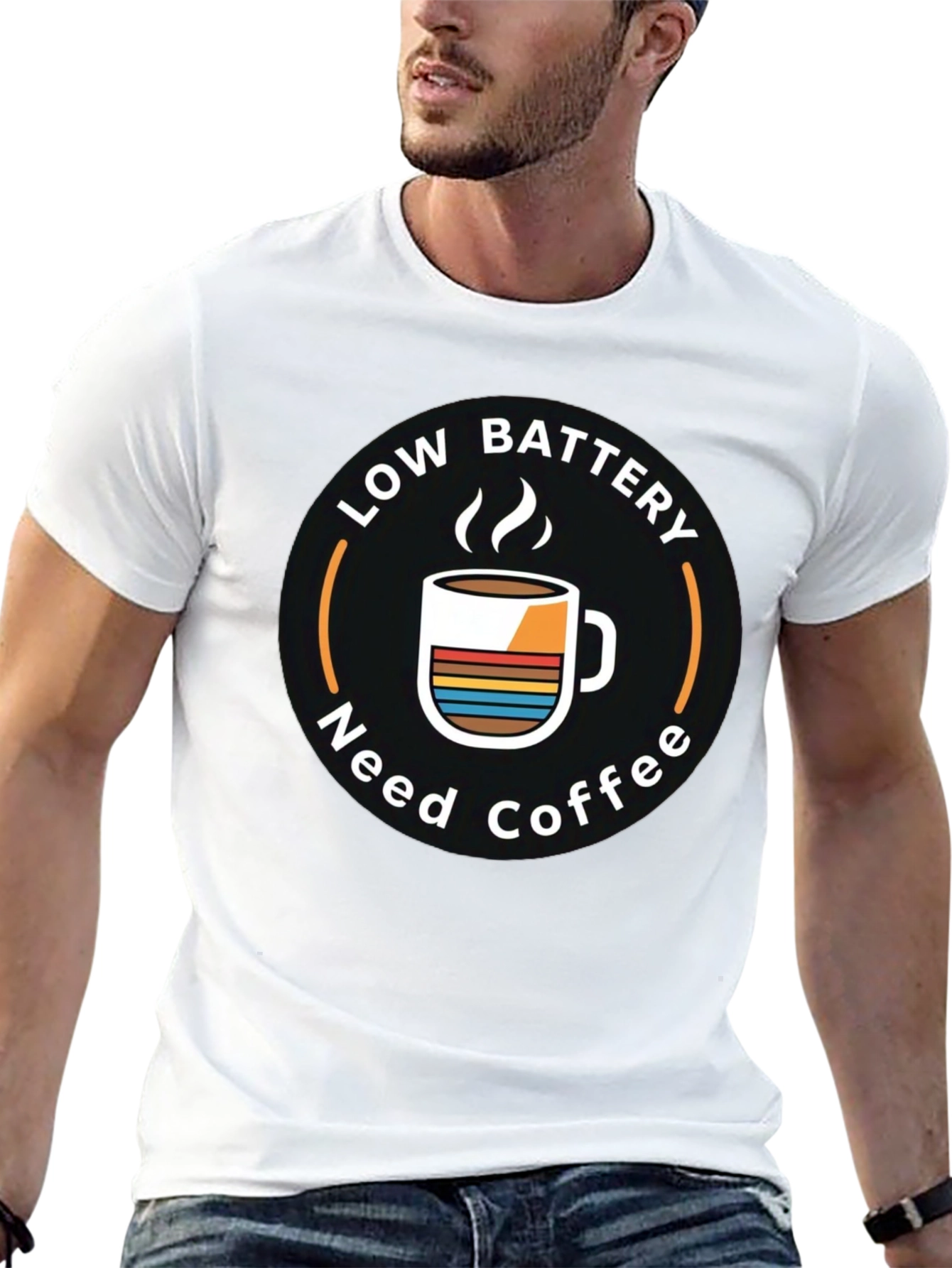 Low Battery Need Coffee Graphic T-Shirt