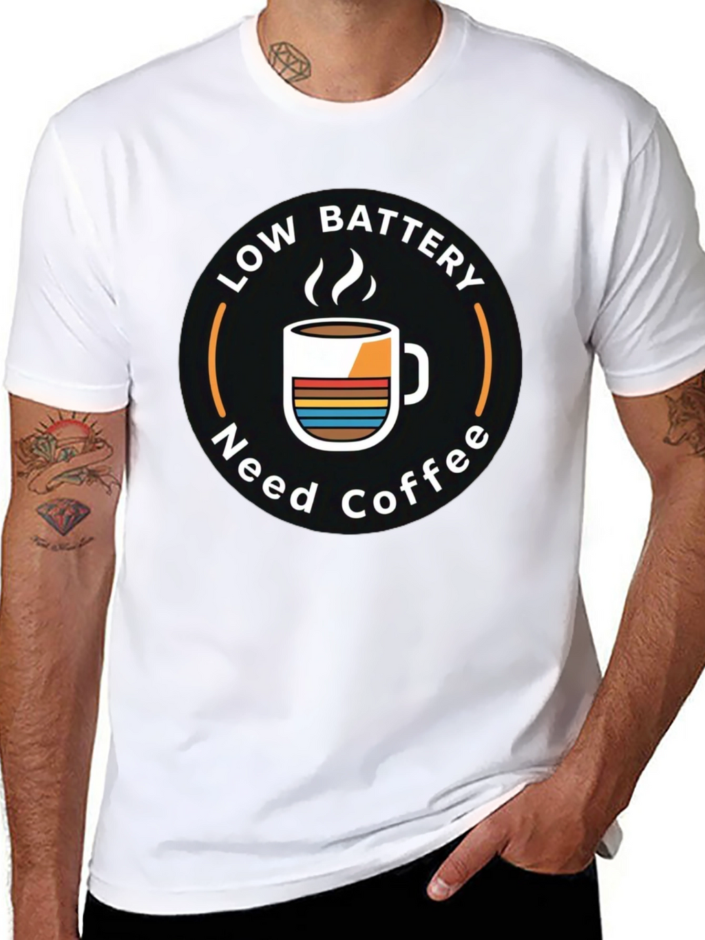 Low Battery Need Coffee Graphic T-Shirt